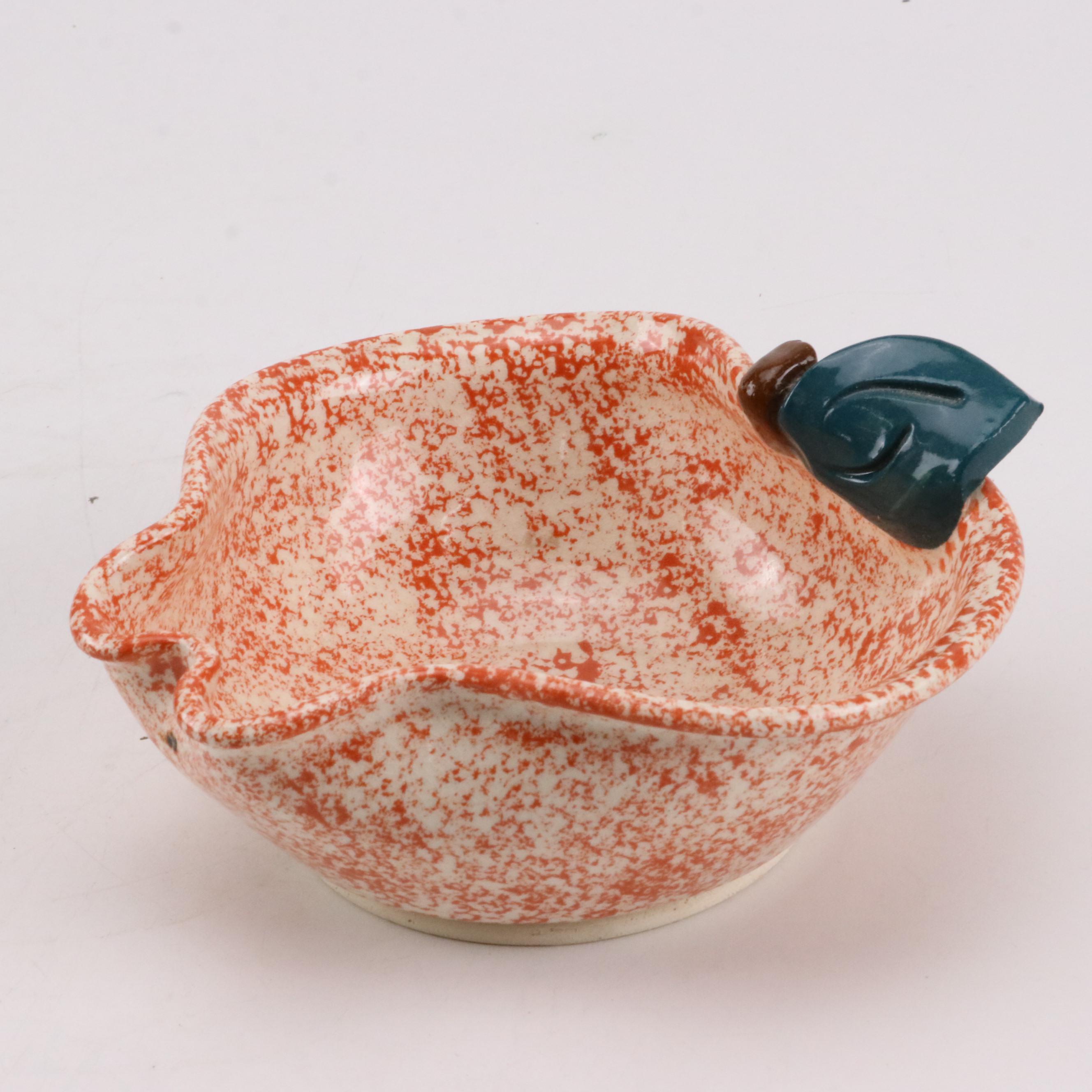 Robinson-Ransbottom "Spongeware Blue" Ceramic Dinner Plate with More Décor