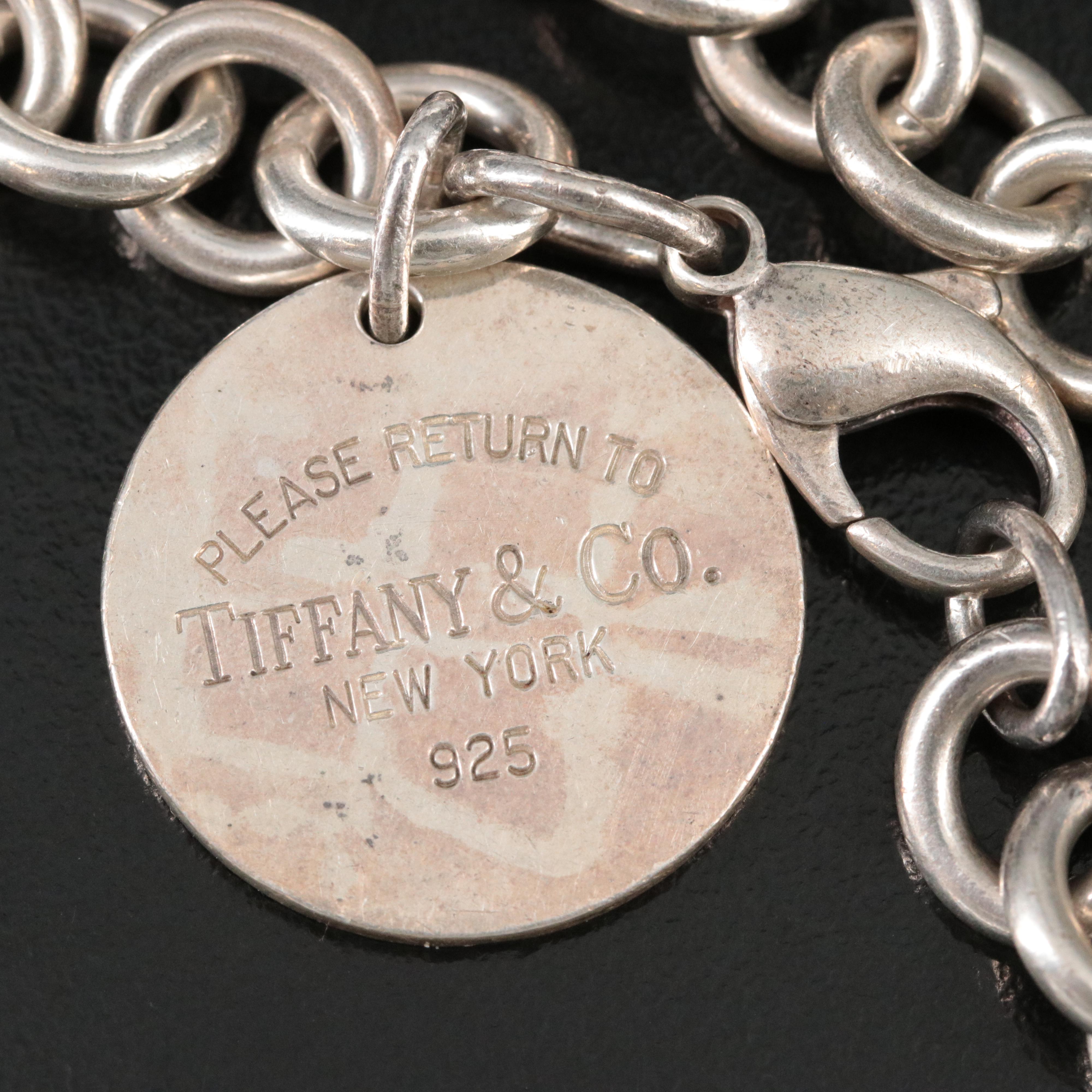 Tiffany & Co. Return to Tiffany Sterling Round Tag Charm Bracelet