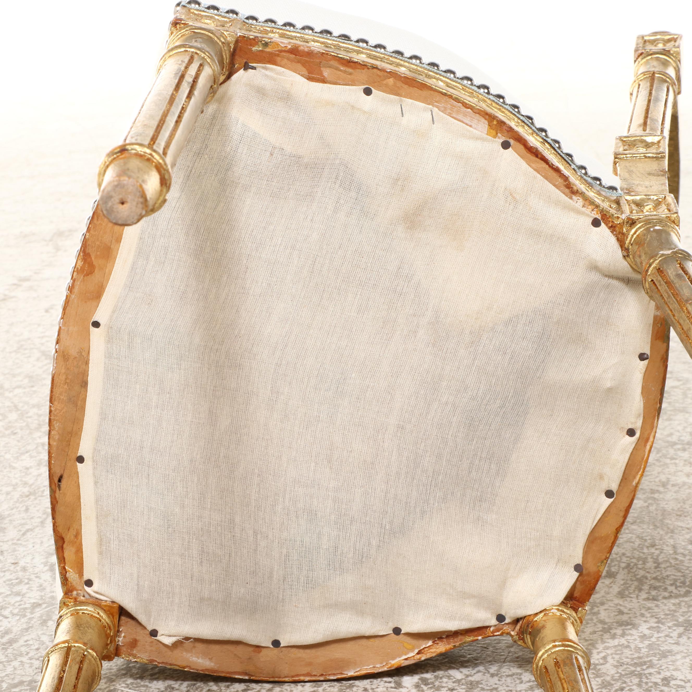 Pair of French Style Carved Giltwood Music Chairs, 19th Century