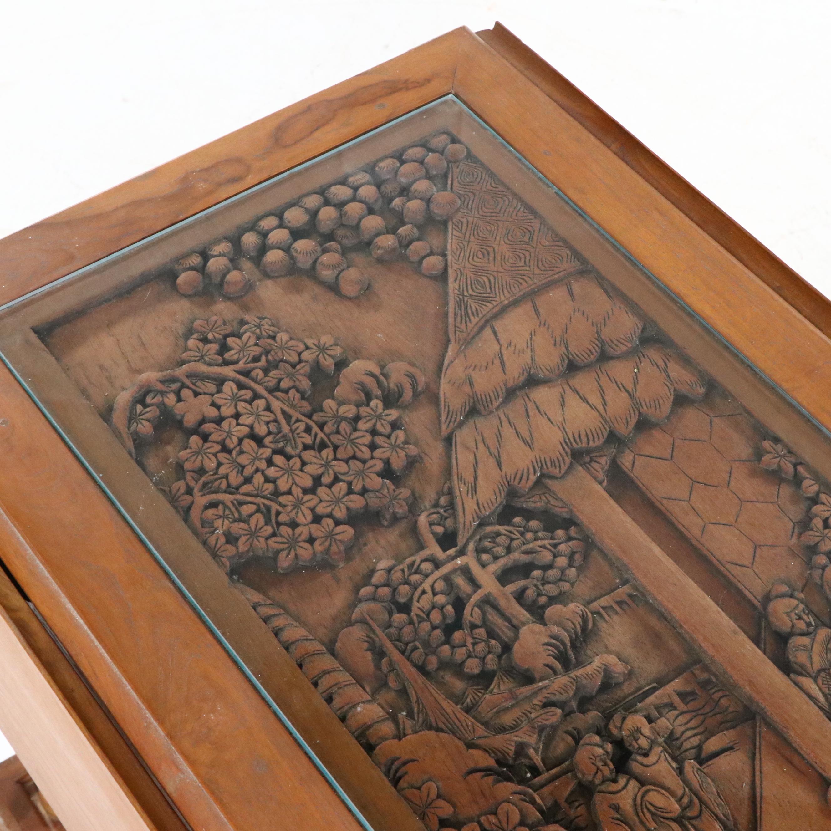 Carved Maple Drop Leaf Tea Cart, Mid to Late 20th Century