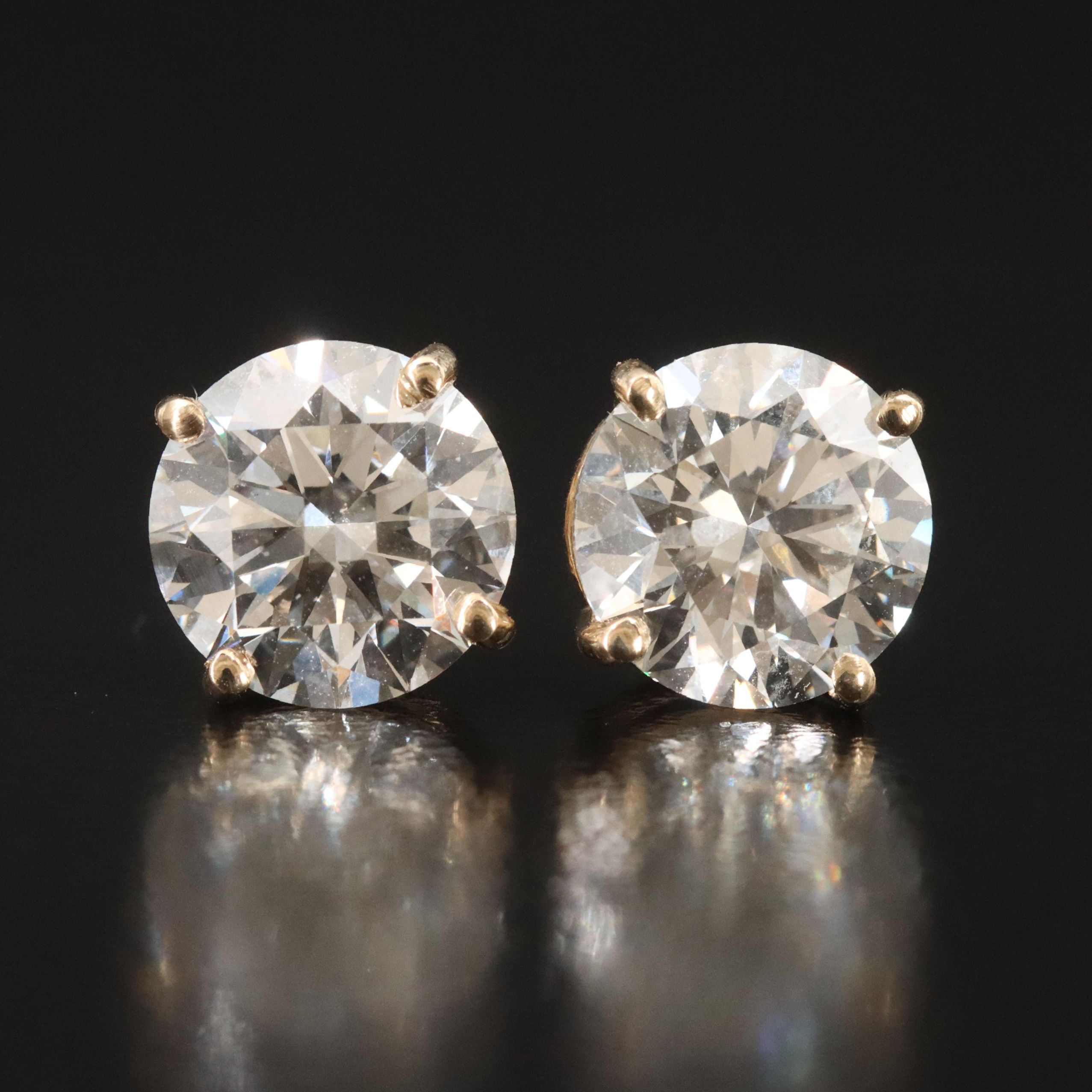 14K 4.16 CTW Lab Grown Diamond Solitaire Earrings with IGI Reports