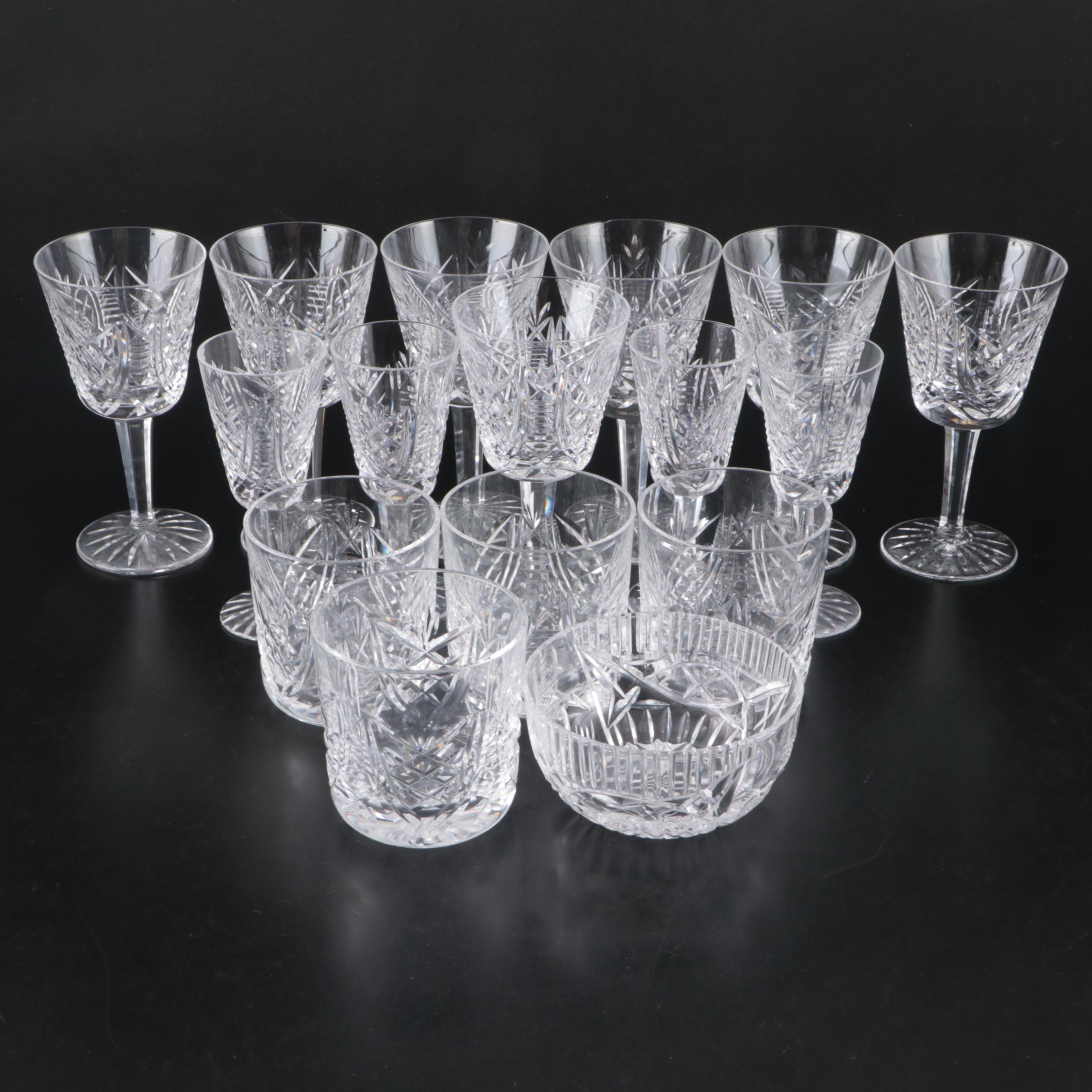 Waterford Crystal "Clare" Stemware with Cut Crystal Bowl