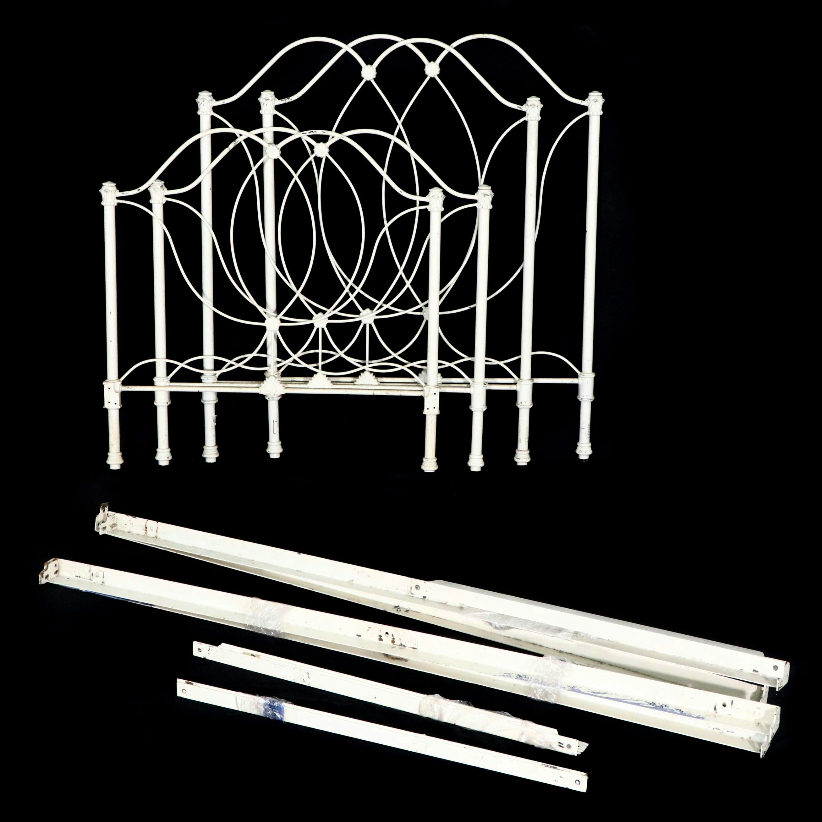 Pair of Pottery Barn Kids Victorian Style Painted Metal Bed Frames