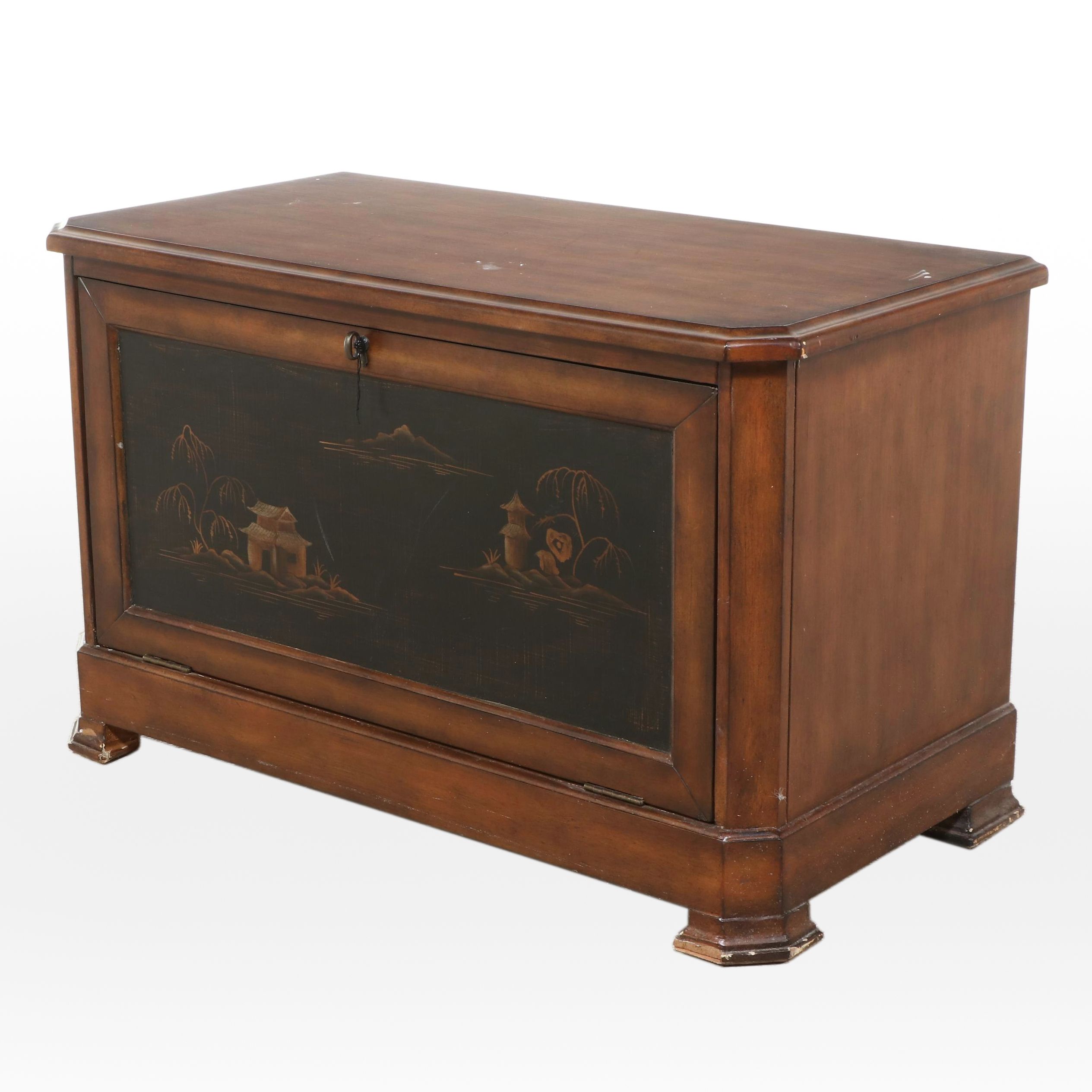 Anglo-Chinese Style Paint-Decorated Wood Chest