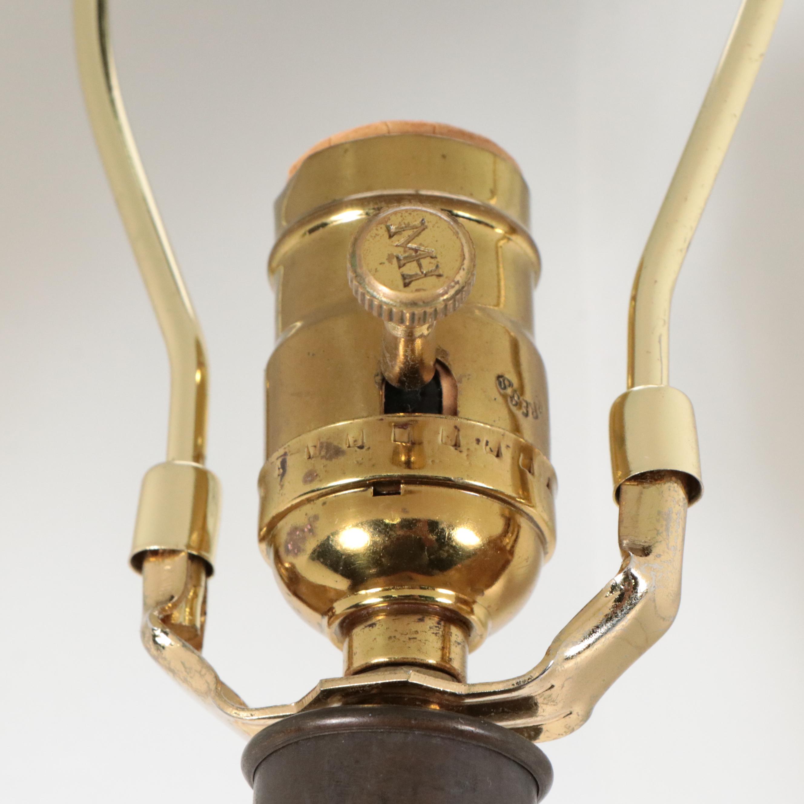 Woven Reed Surfaced Wood Tray and Wood Baluster Table Lamp