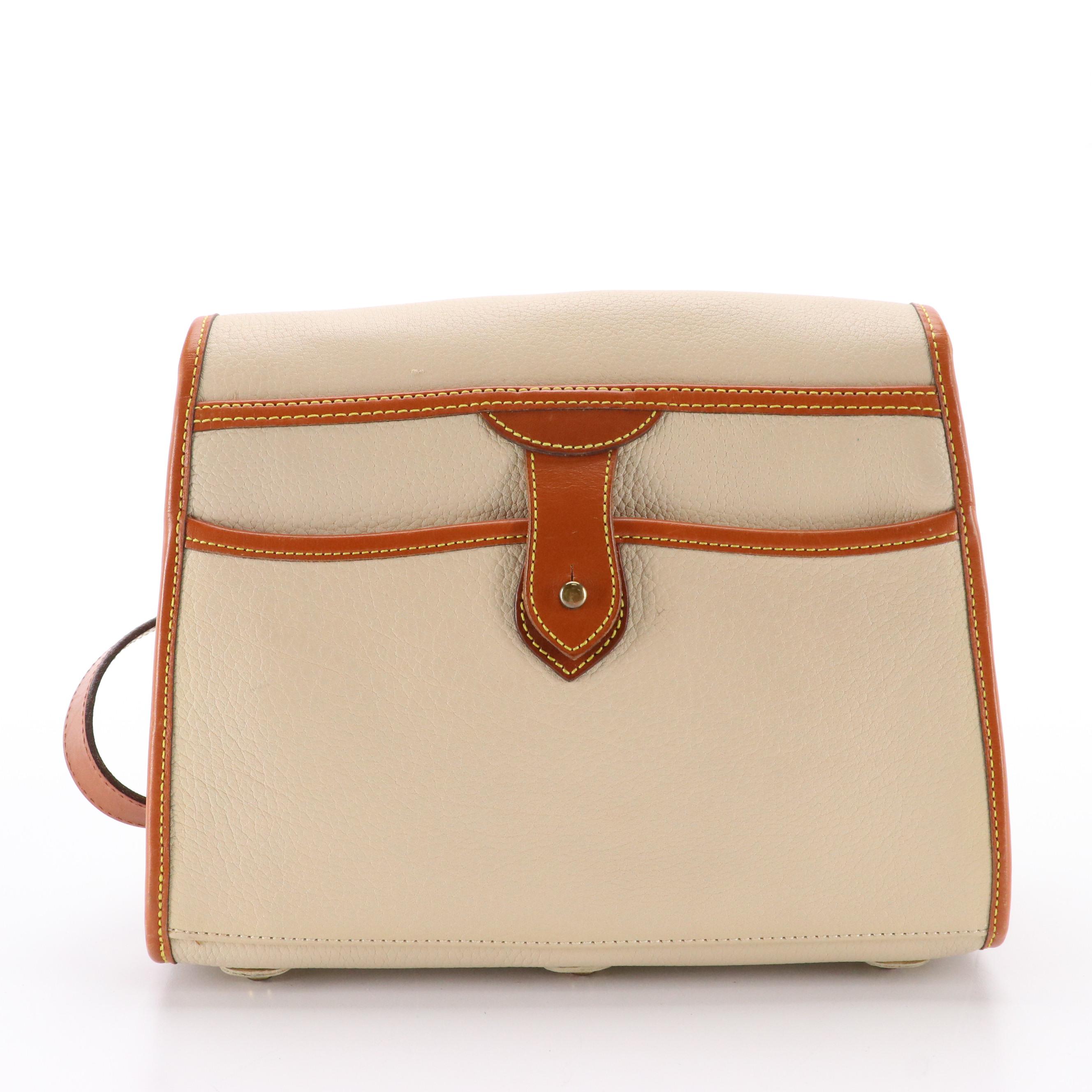 Dooney & Bourke Black Leather Handbag and Shoulder Tote, Beige Leather Crossbody