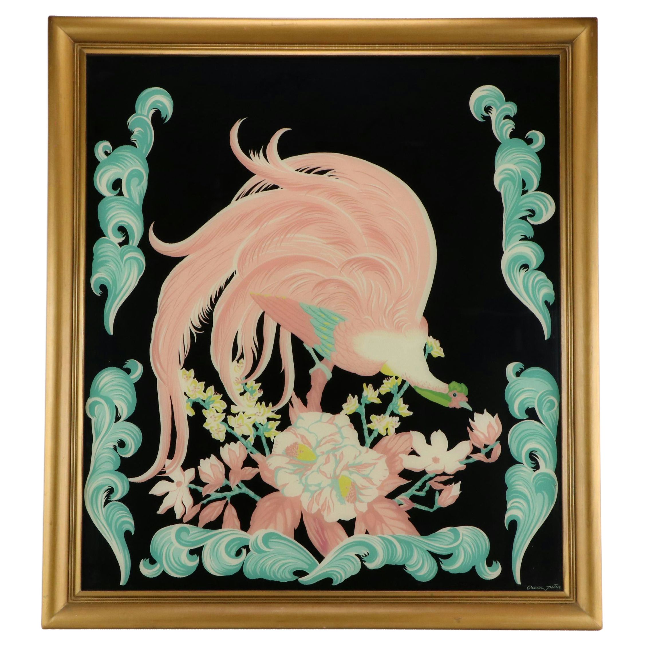 Reverse-Glass Image Transfer of Phoenix After Oscar Petrie