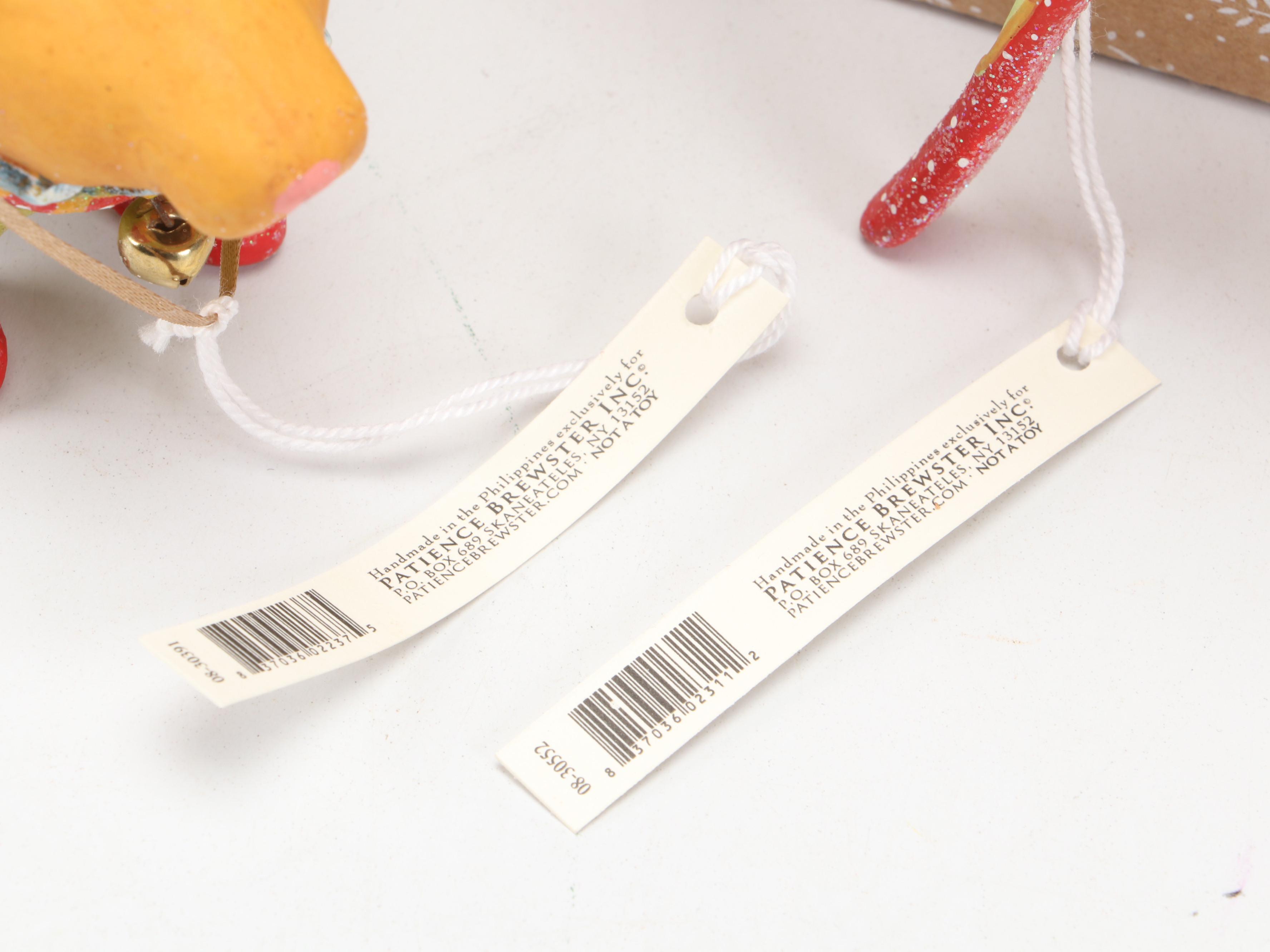 Patience Brewster "Dancing Fish" and "Terrier Carrier" Ornaments