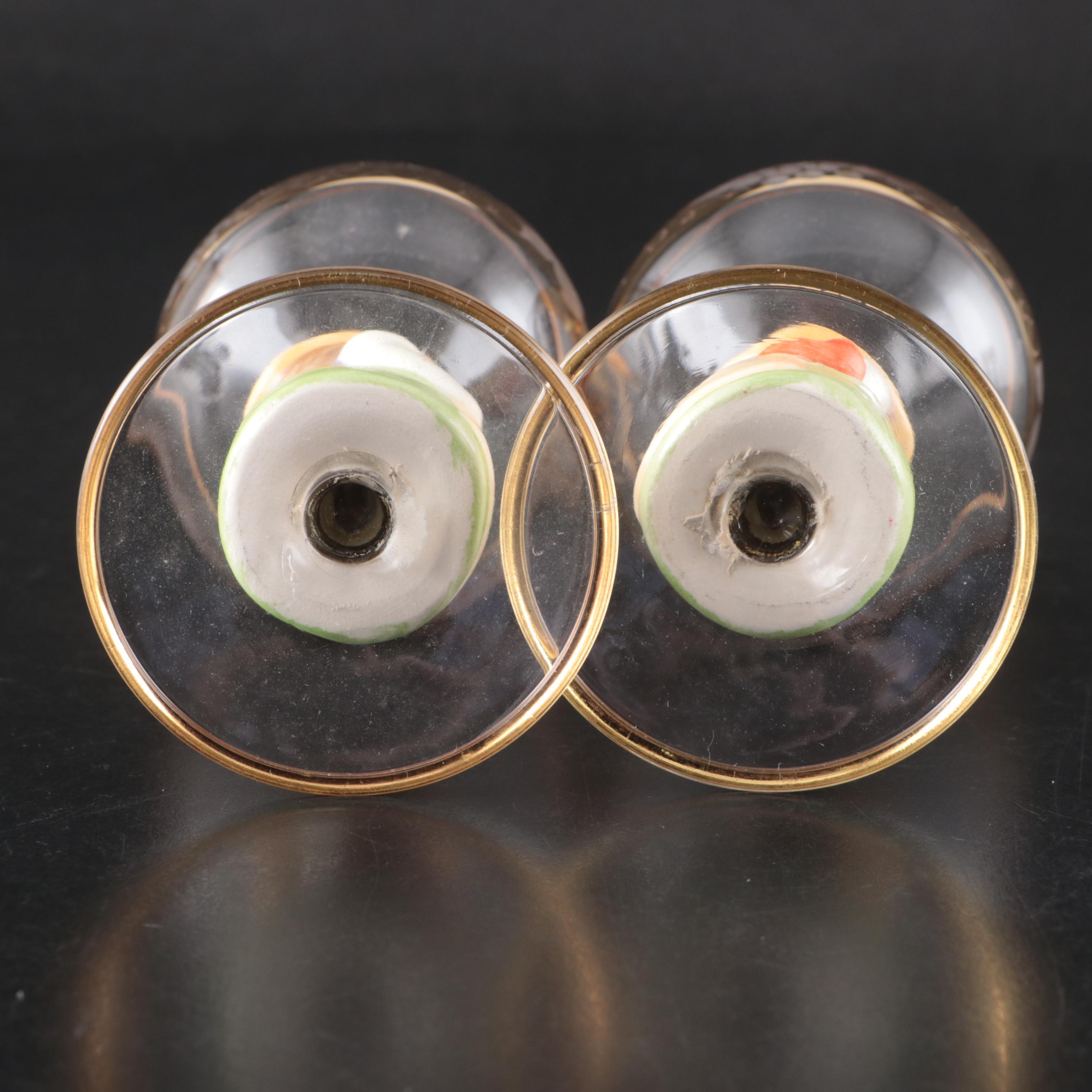 Goebel Roemer Wine Goblets with Hummel Style Ceramic Stems