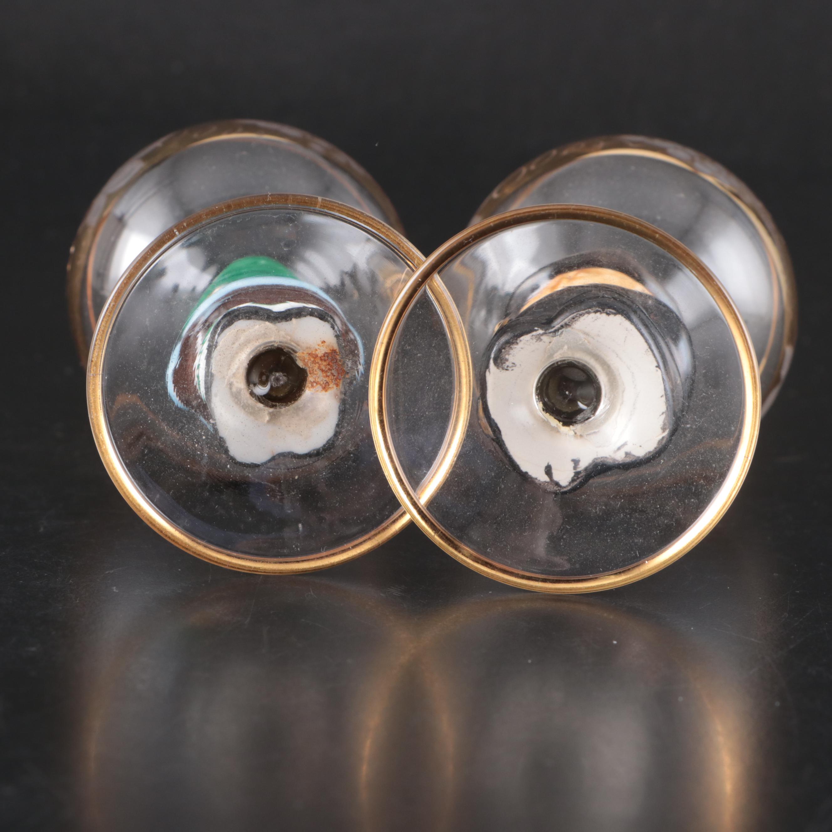 Goebel Roemer Wine Goblets with Hummel Style Ceramic Stems