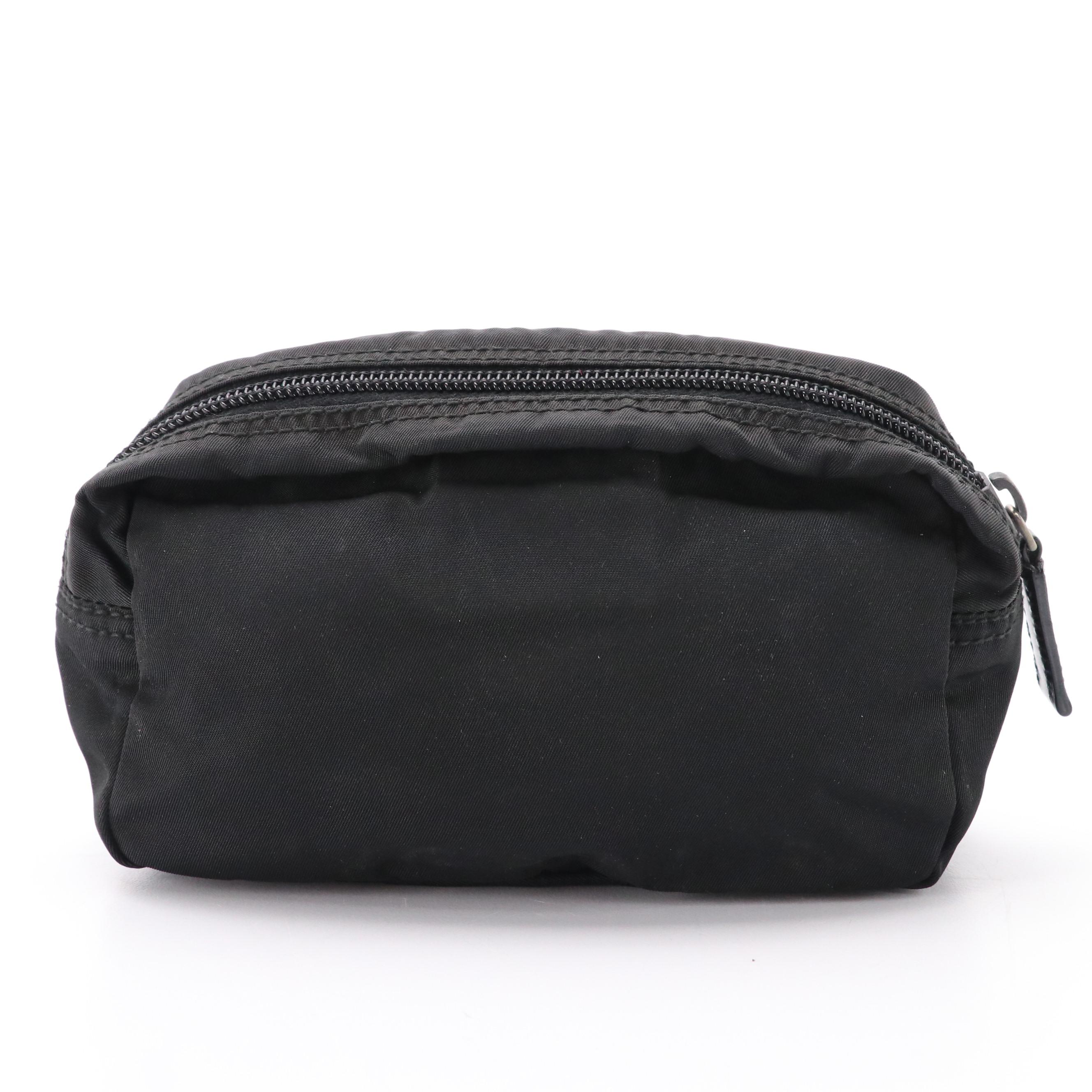 Prada Black Tessuto Nylon Zip Pouch
