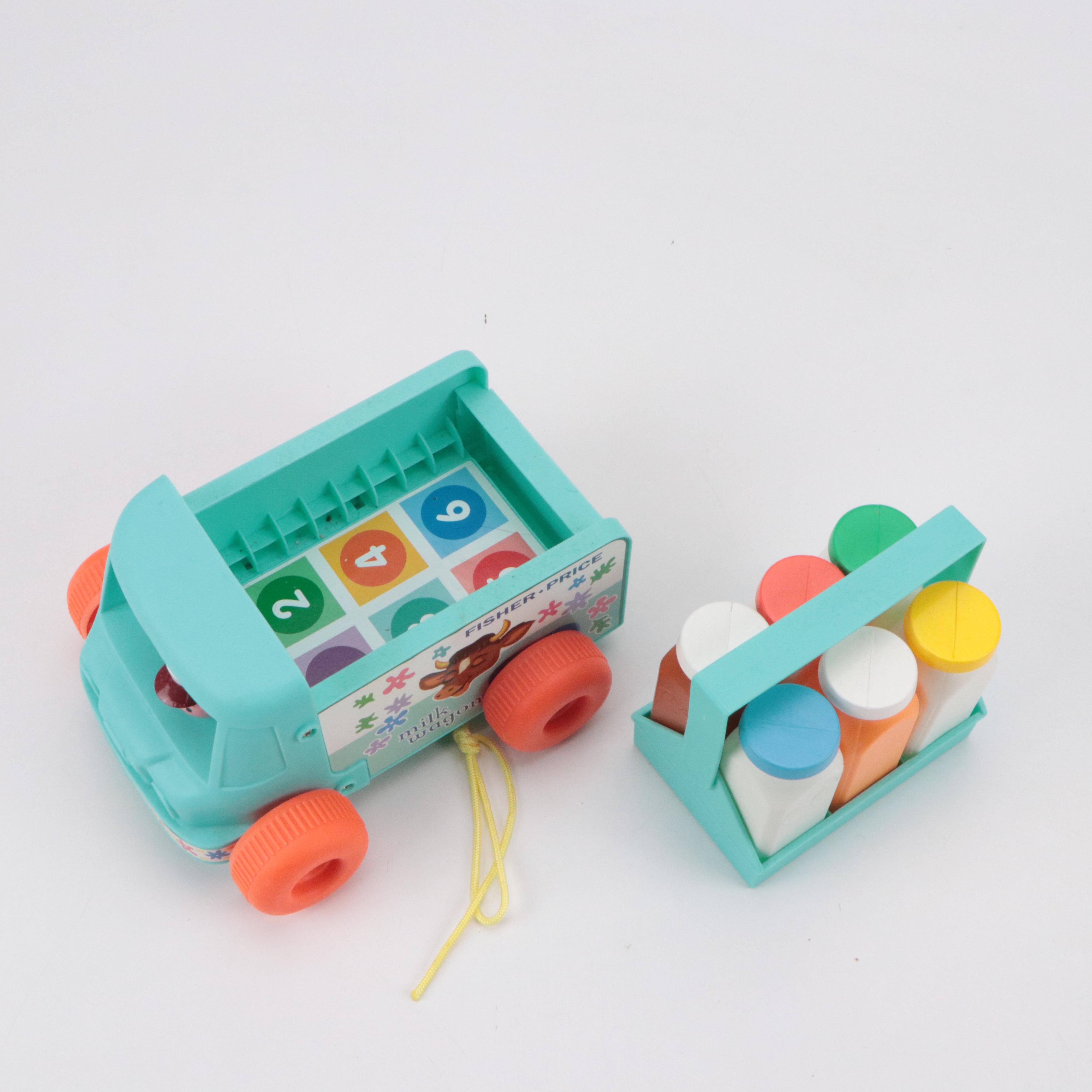 Fisher-Price "Milk Wagon," "Bouncing Buggy" and "School Bus" Toys