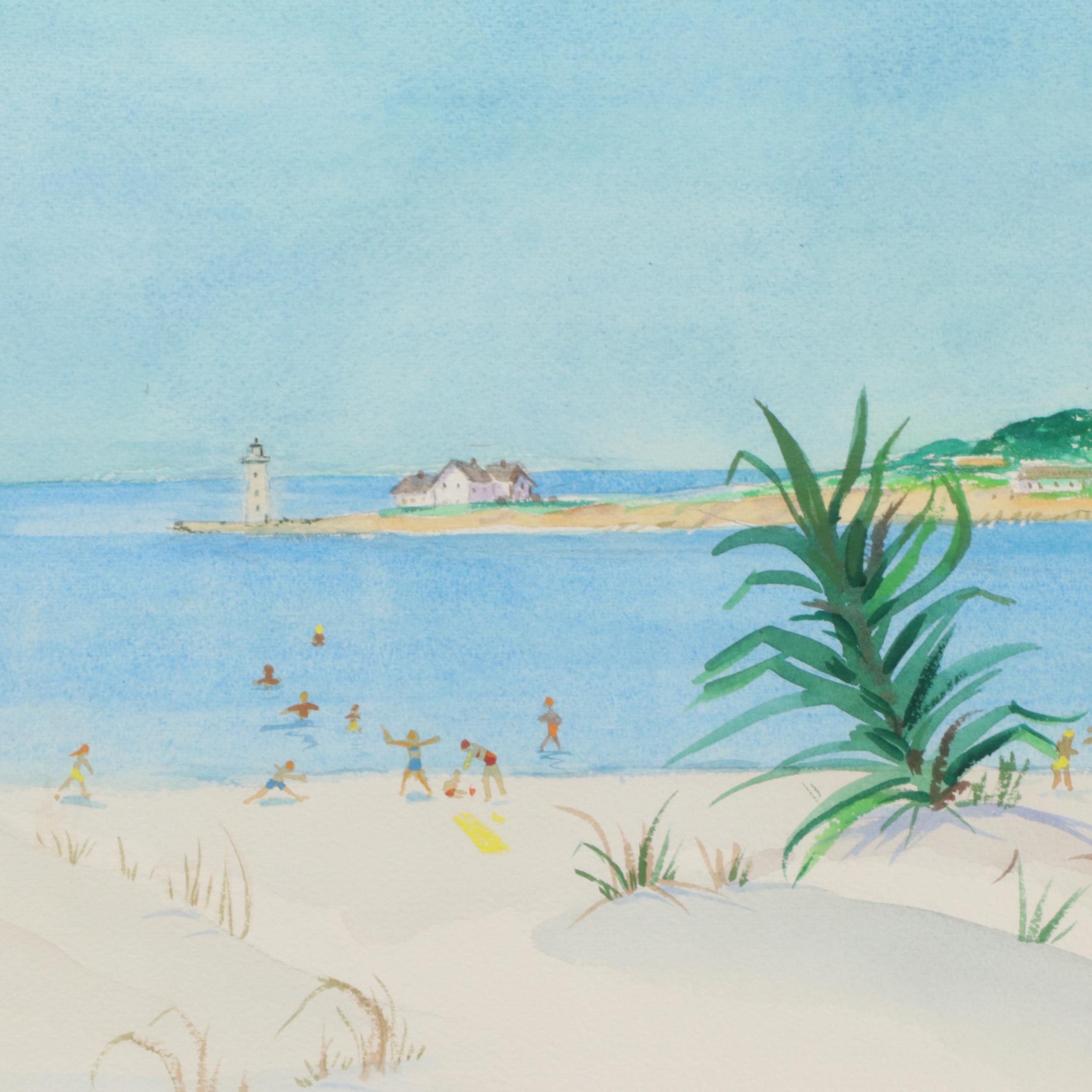 Ken Ozier Coastal Landscape Watercolor Painting