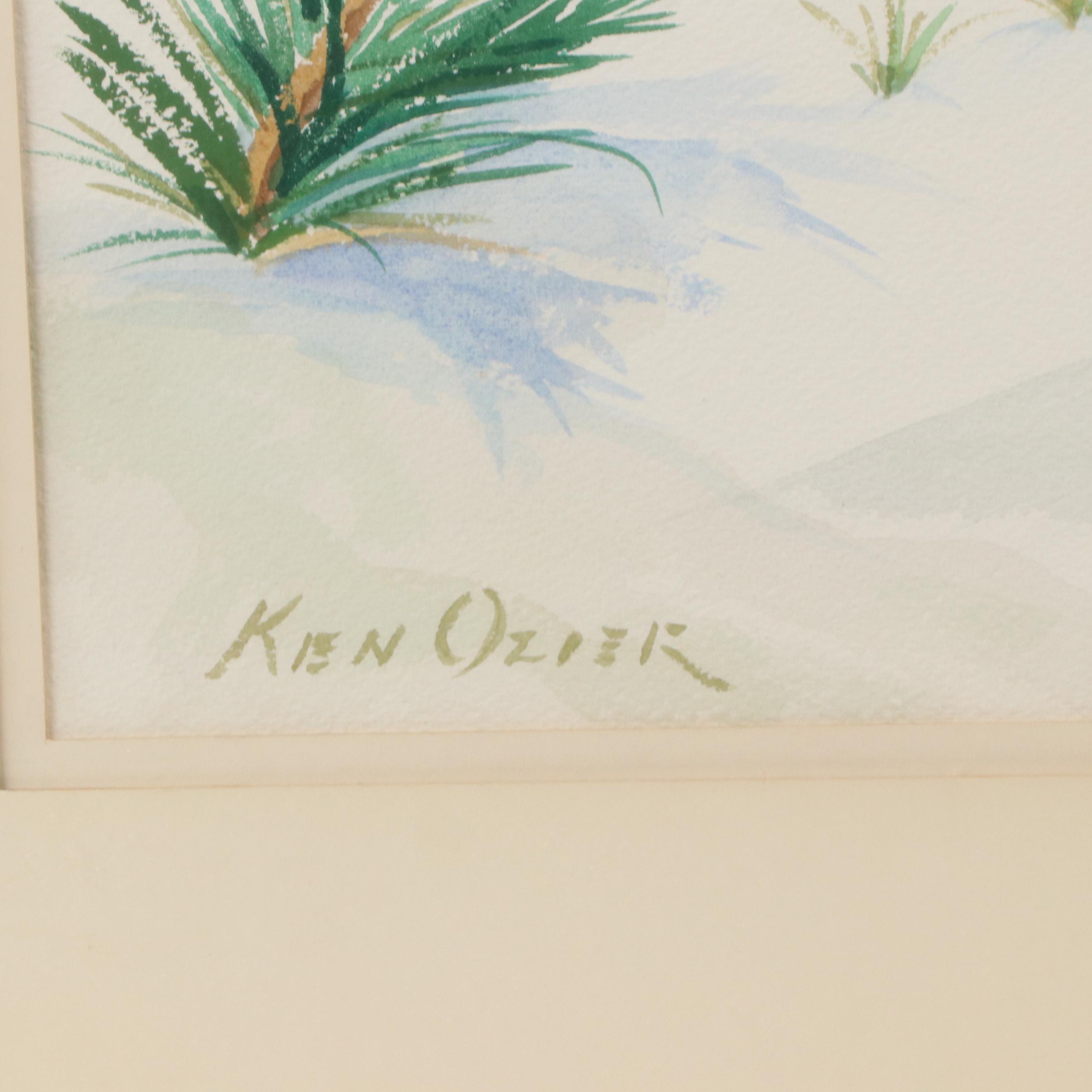 Ken Ozier Coastal Landscape Watercolor Painting