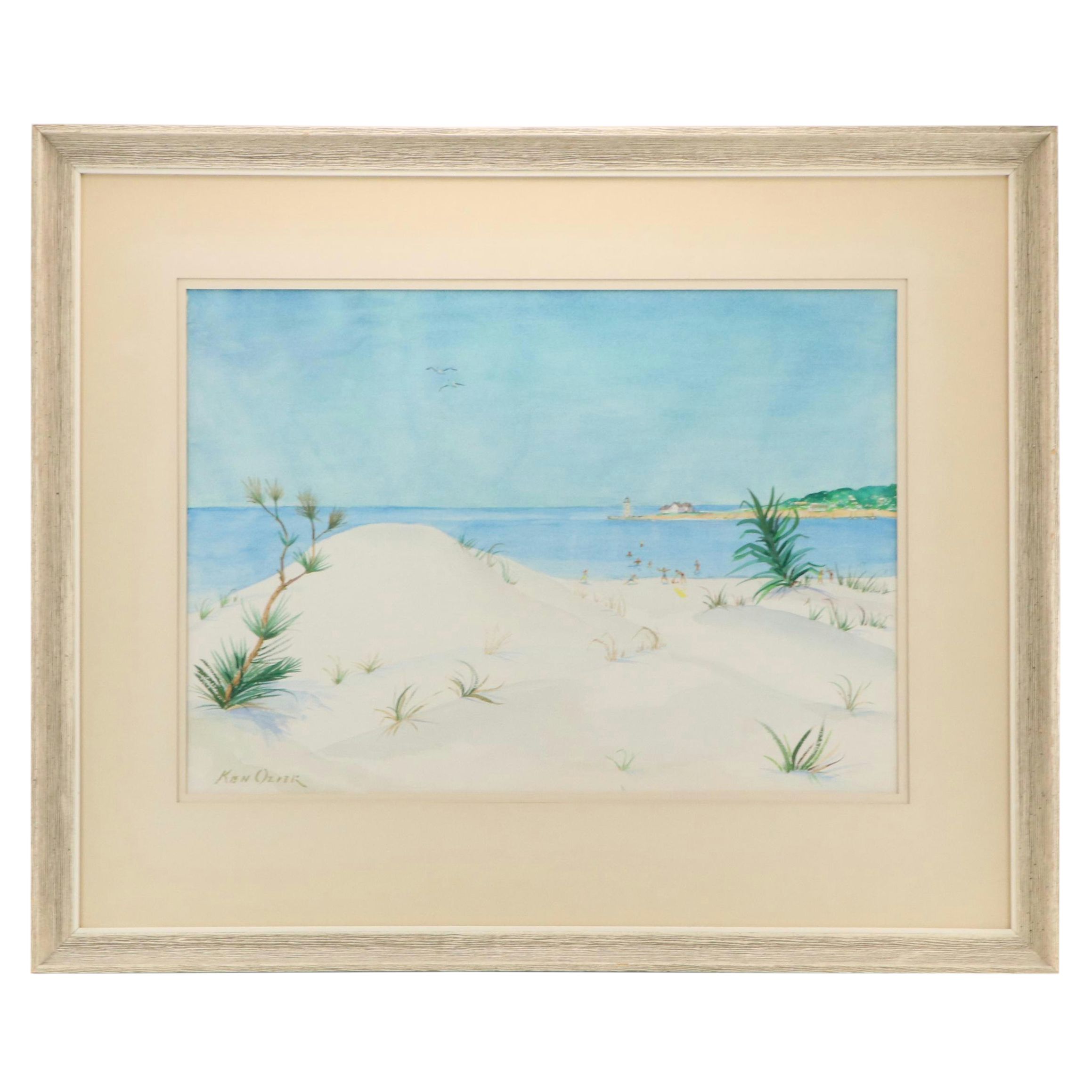 Ken Ozier Coastal Landscape Watercolor Painting