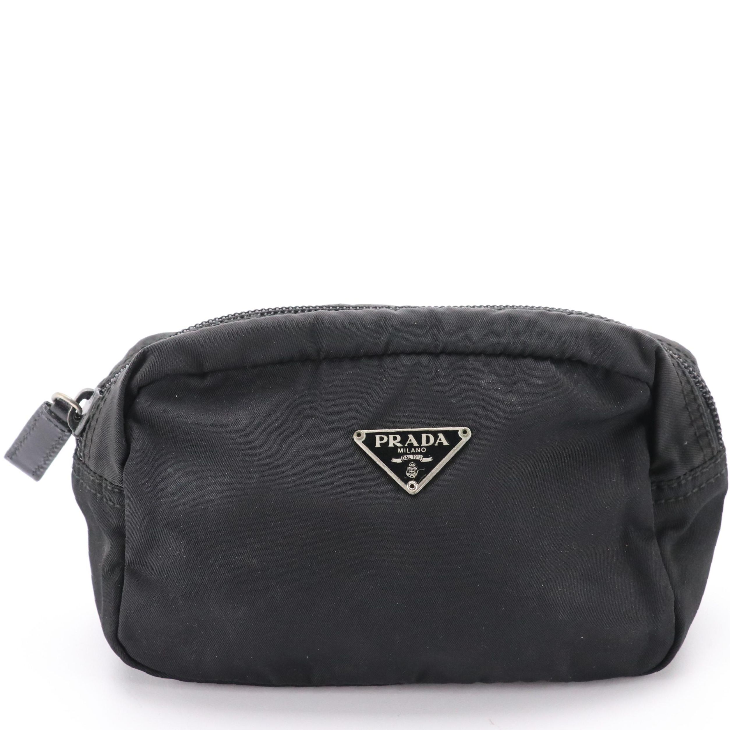 Prada Black Tessuto Nylon Zip Pouch