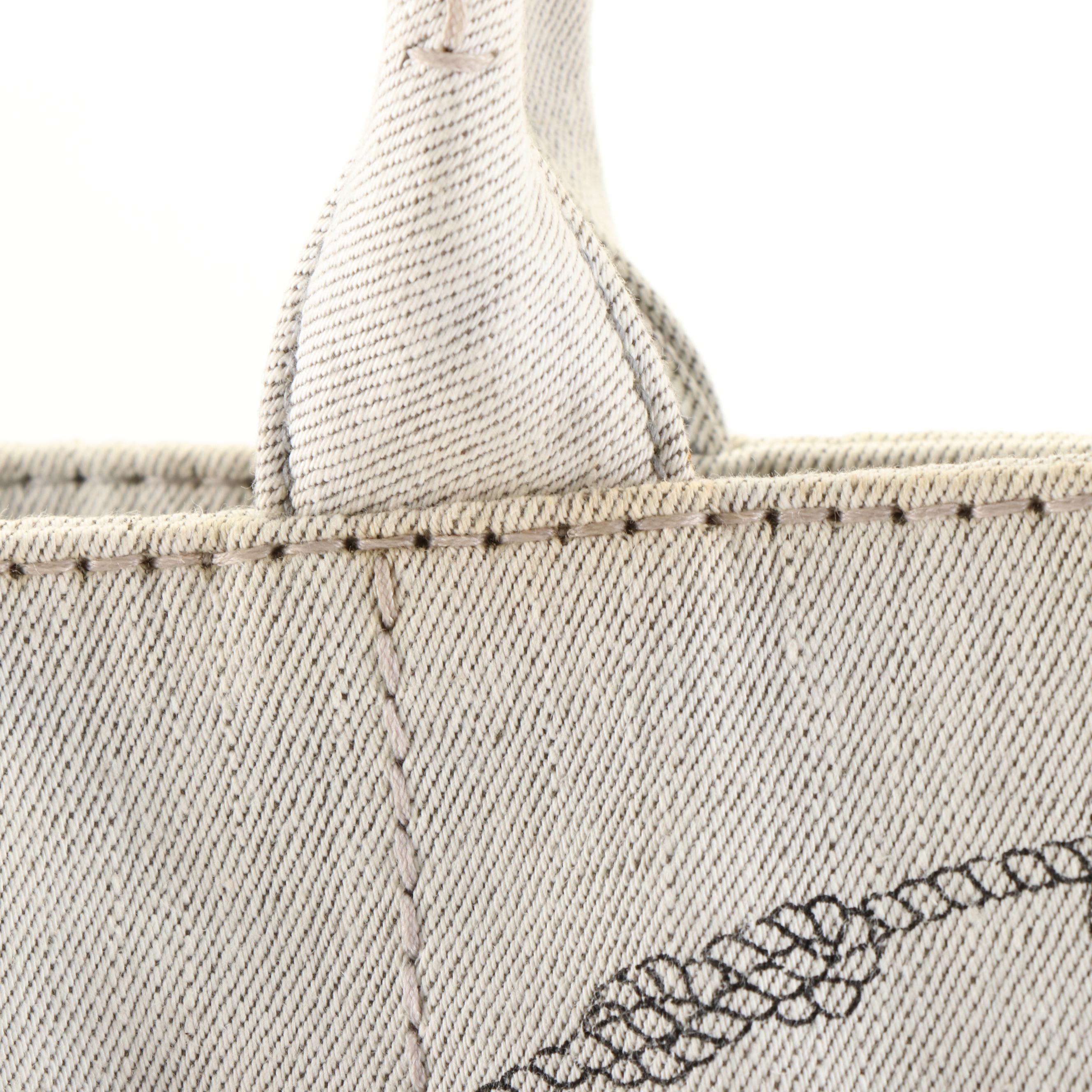 Prada Canapa Logo Tote Bag in White Canvas