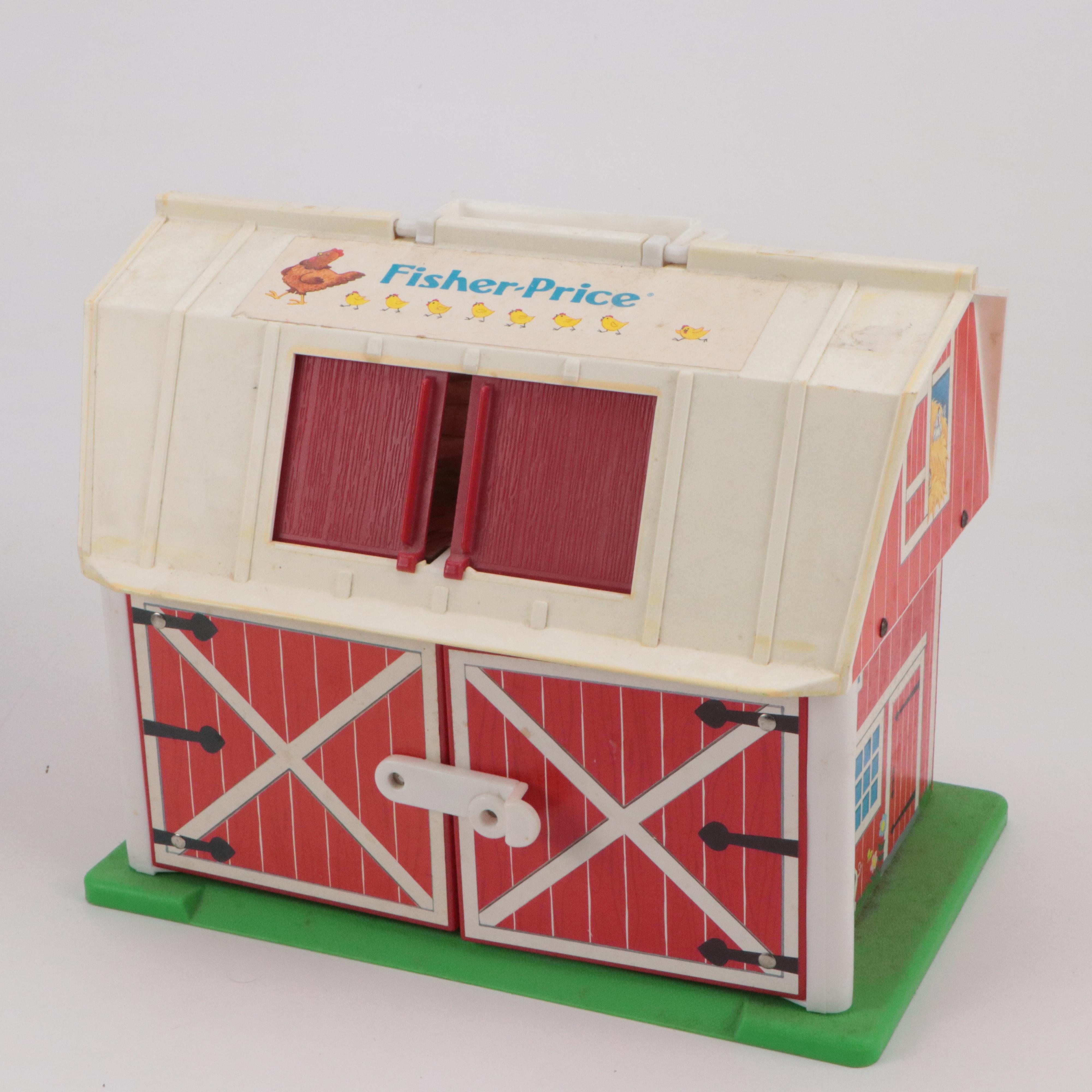 Fisher-Price "Play Family House" with Lunchbox and Toy Barn, 1960s