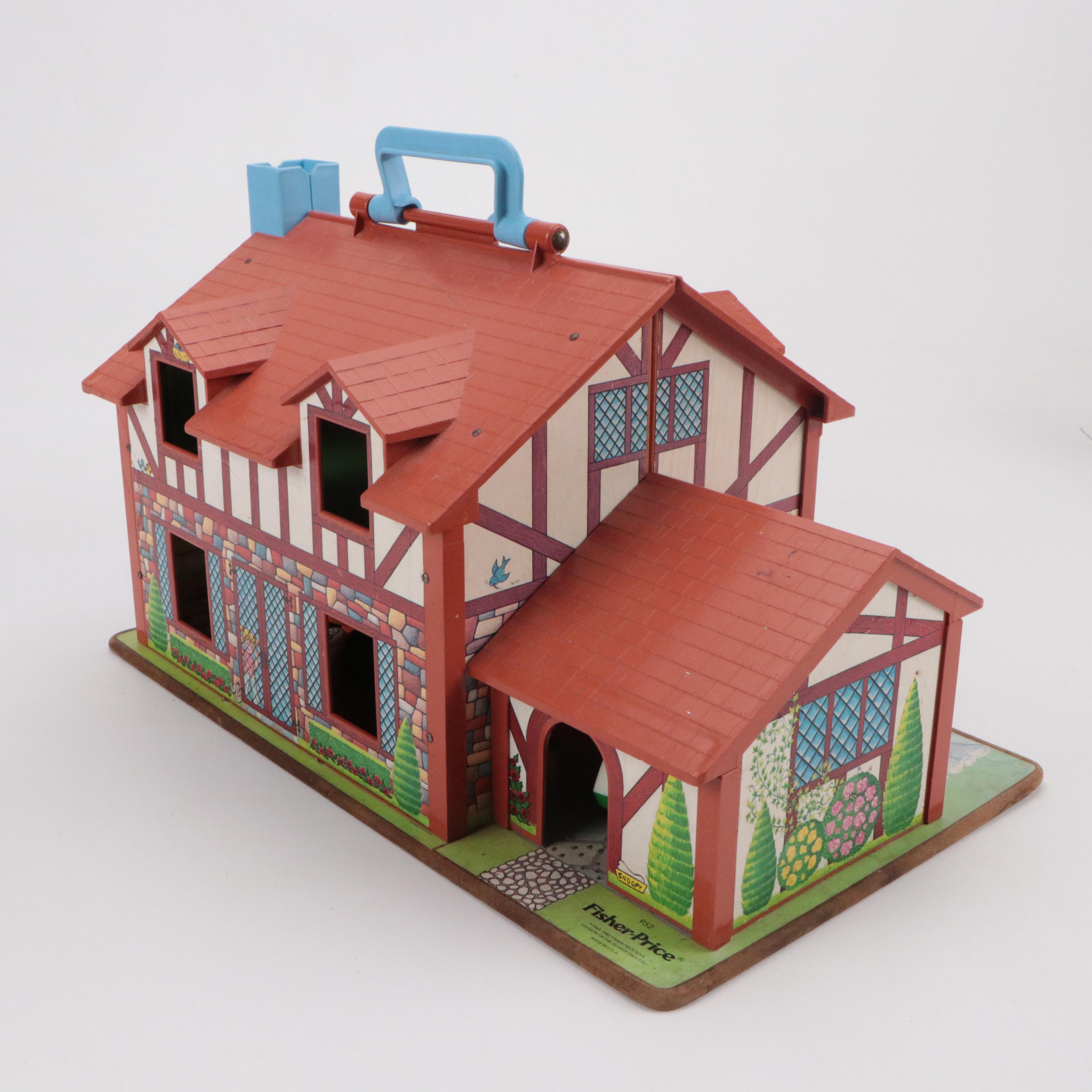 Fisher-Price "Play Family House" with Lunchbox and Toy Barn, 1960s