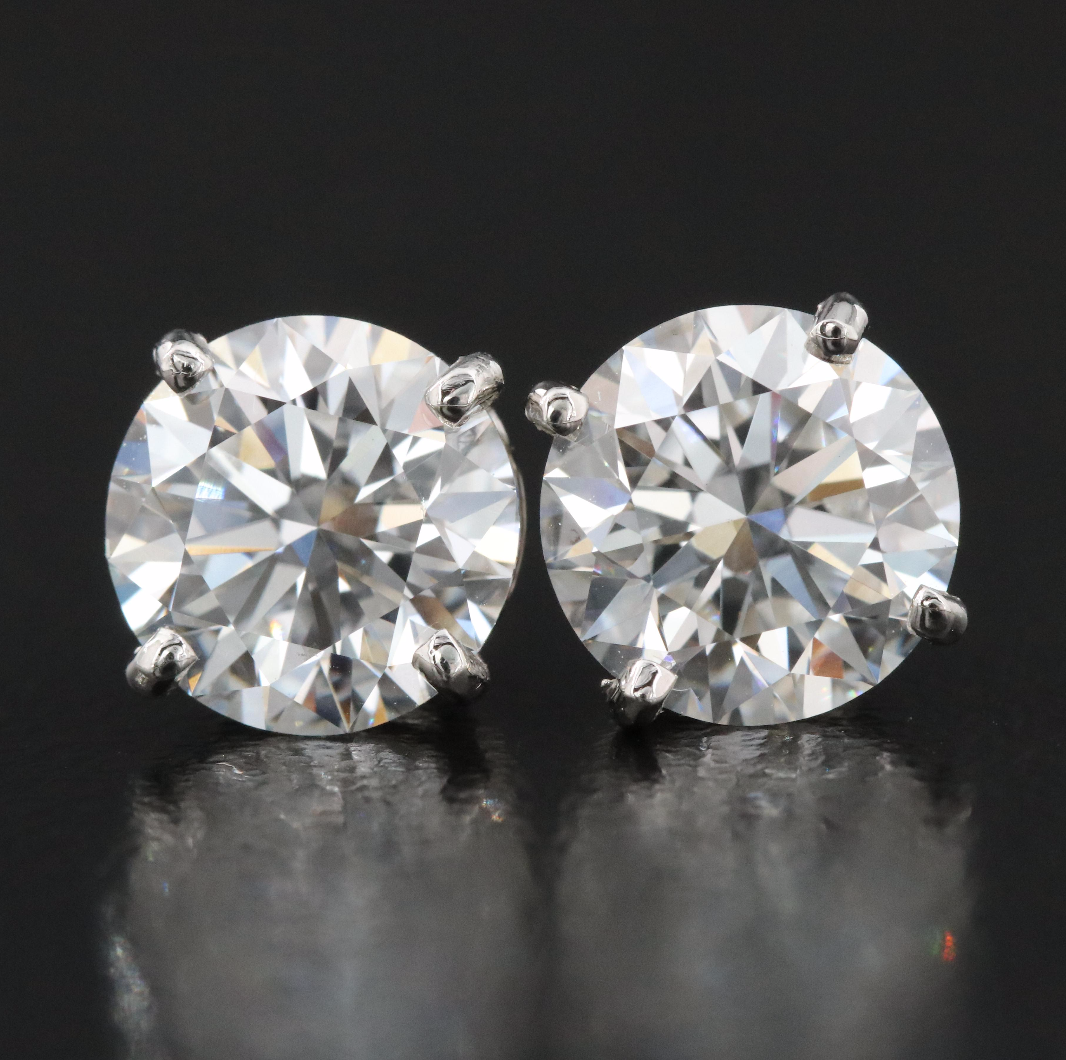 Platinum 4.12 CTW Lab Grown Diamond Earrings with IGI Reports