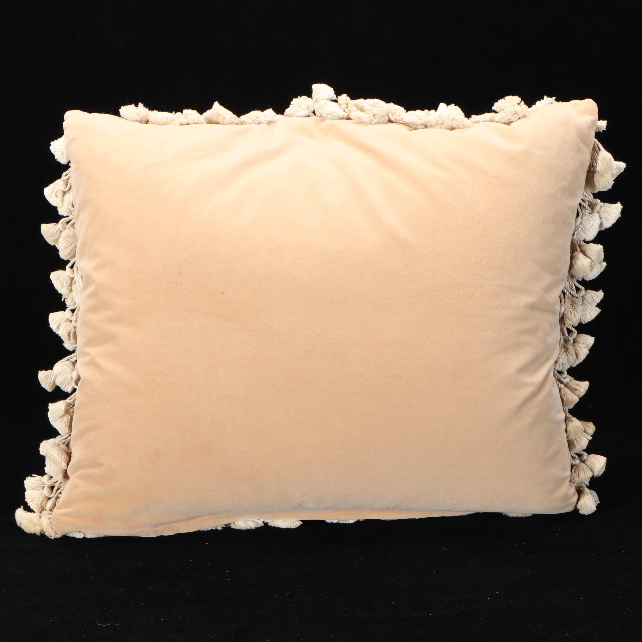 Katha Diddel Handmade Floral Needlepoint Wool Accent Pillows