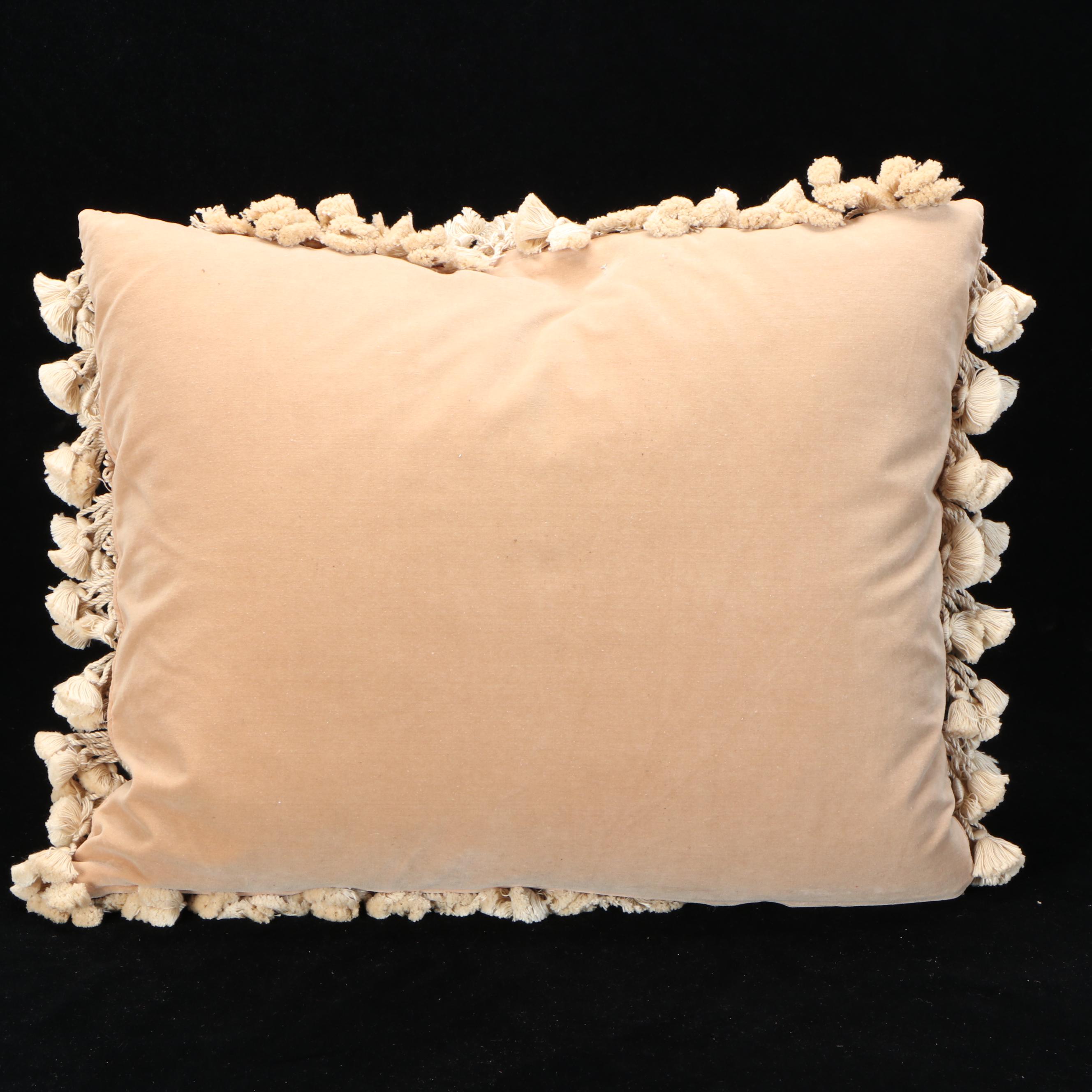 Katha Diddel Handmade Floral Needlepoint Wool Accent Pillows