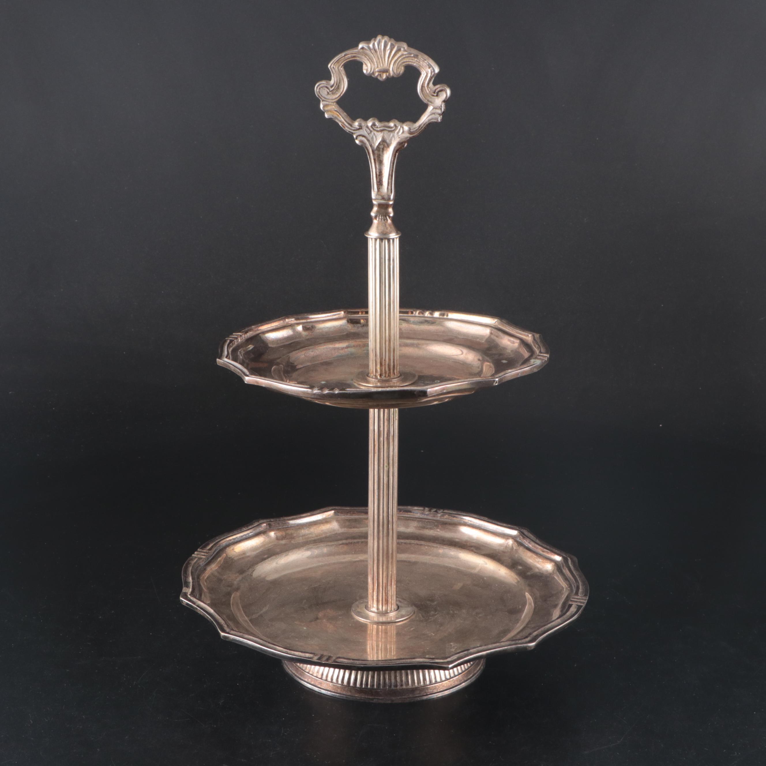 Jordan Silver Plate Three-Tier Tray and Two-Tier Tray with More