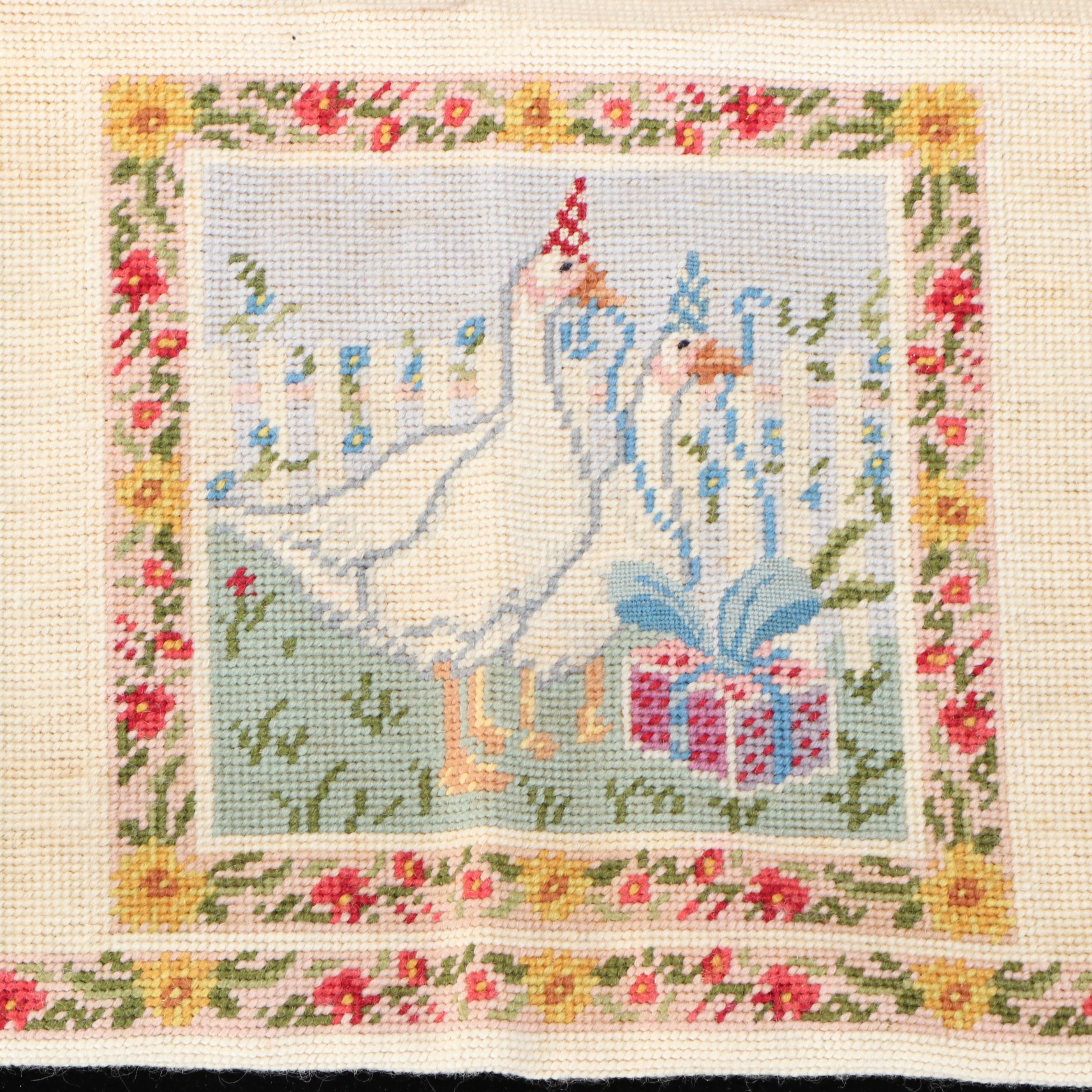 Katha Diddel Handmade Child's Storybook Needlepoint Rug and Lamb Pillow