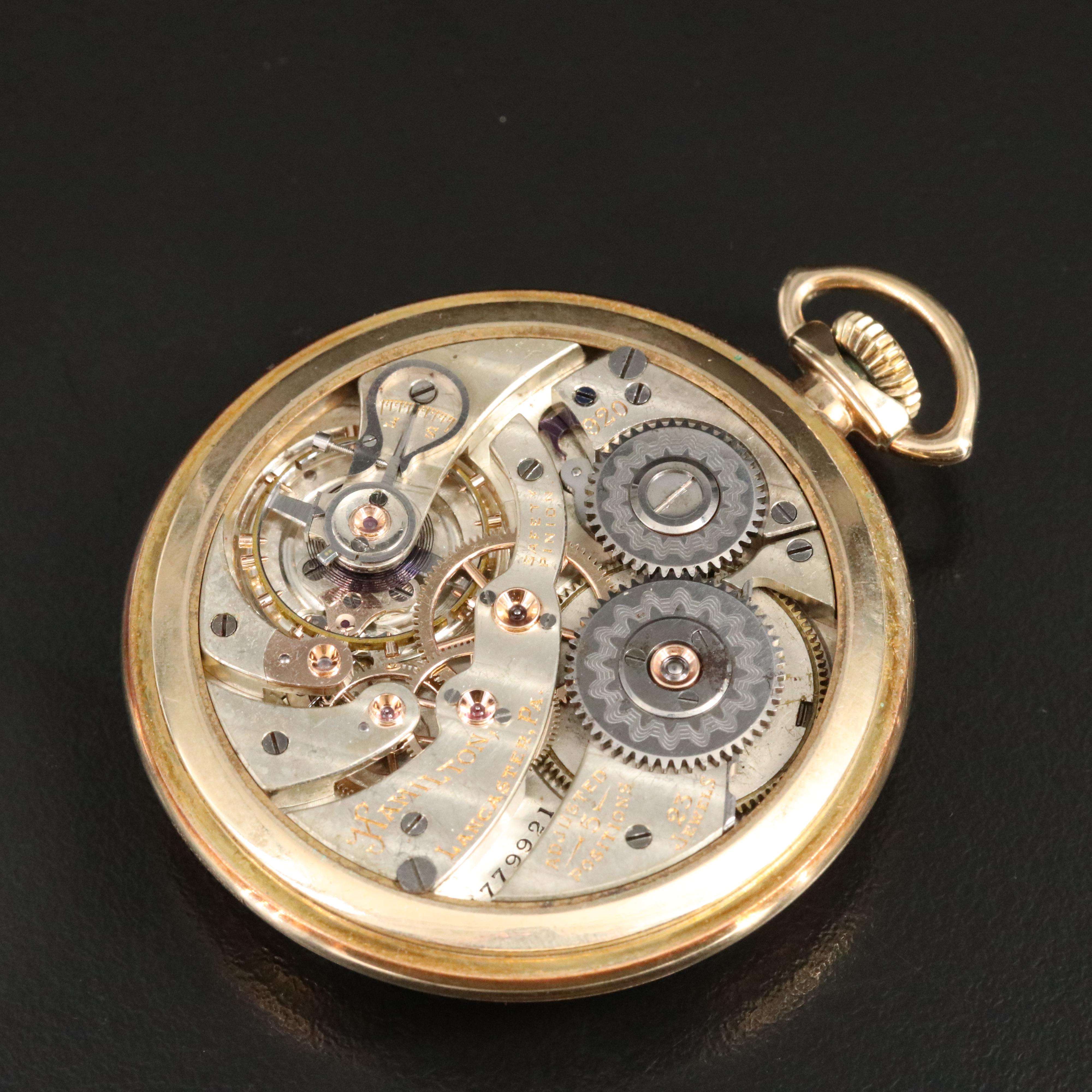 Antique Hamilton 920 Gold-Filled Pocket Watch