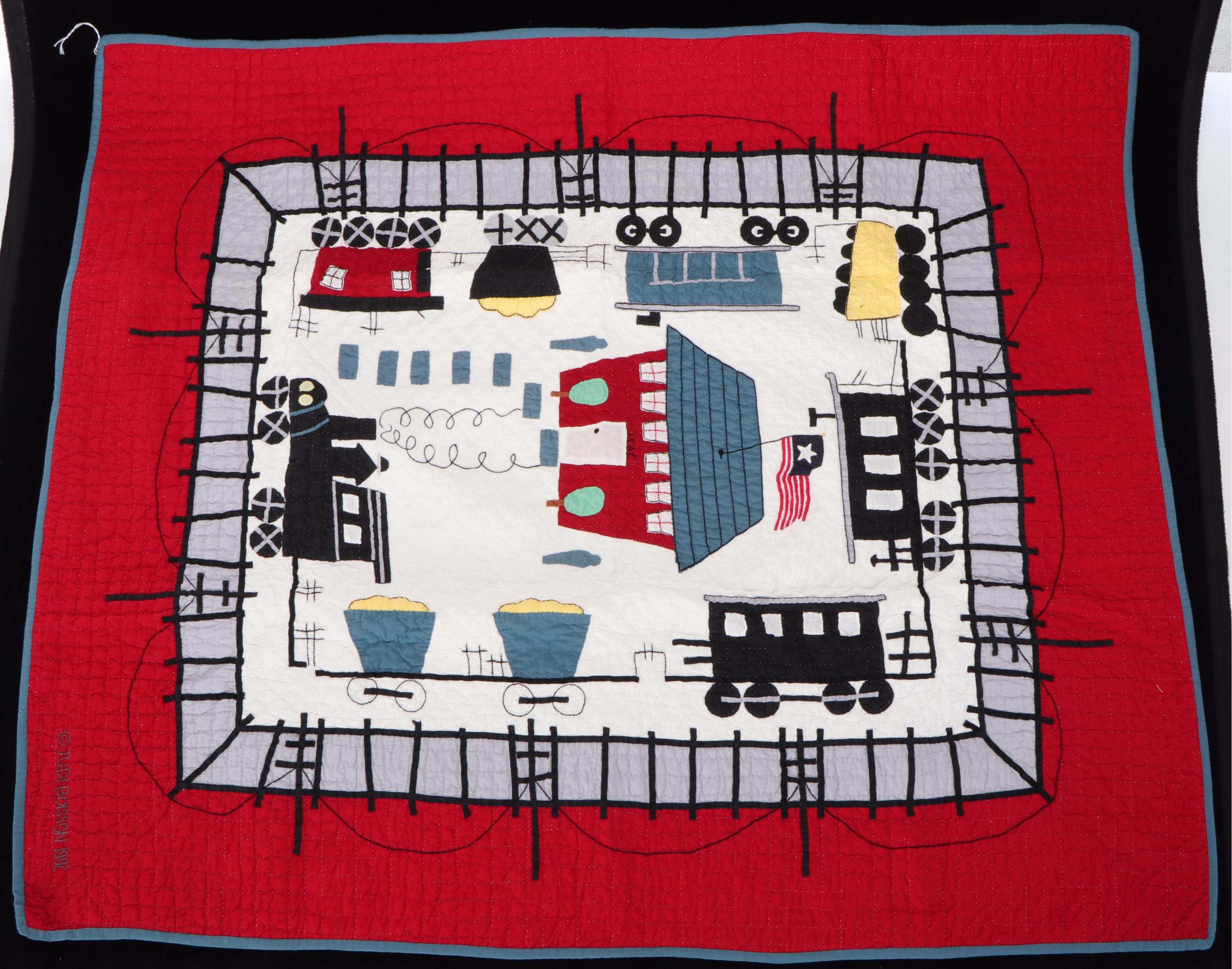 Judi Boisson "Local Loco" Crib Quilt, Pillow with "Pineapple Log Cabin" Pillows