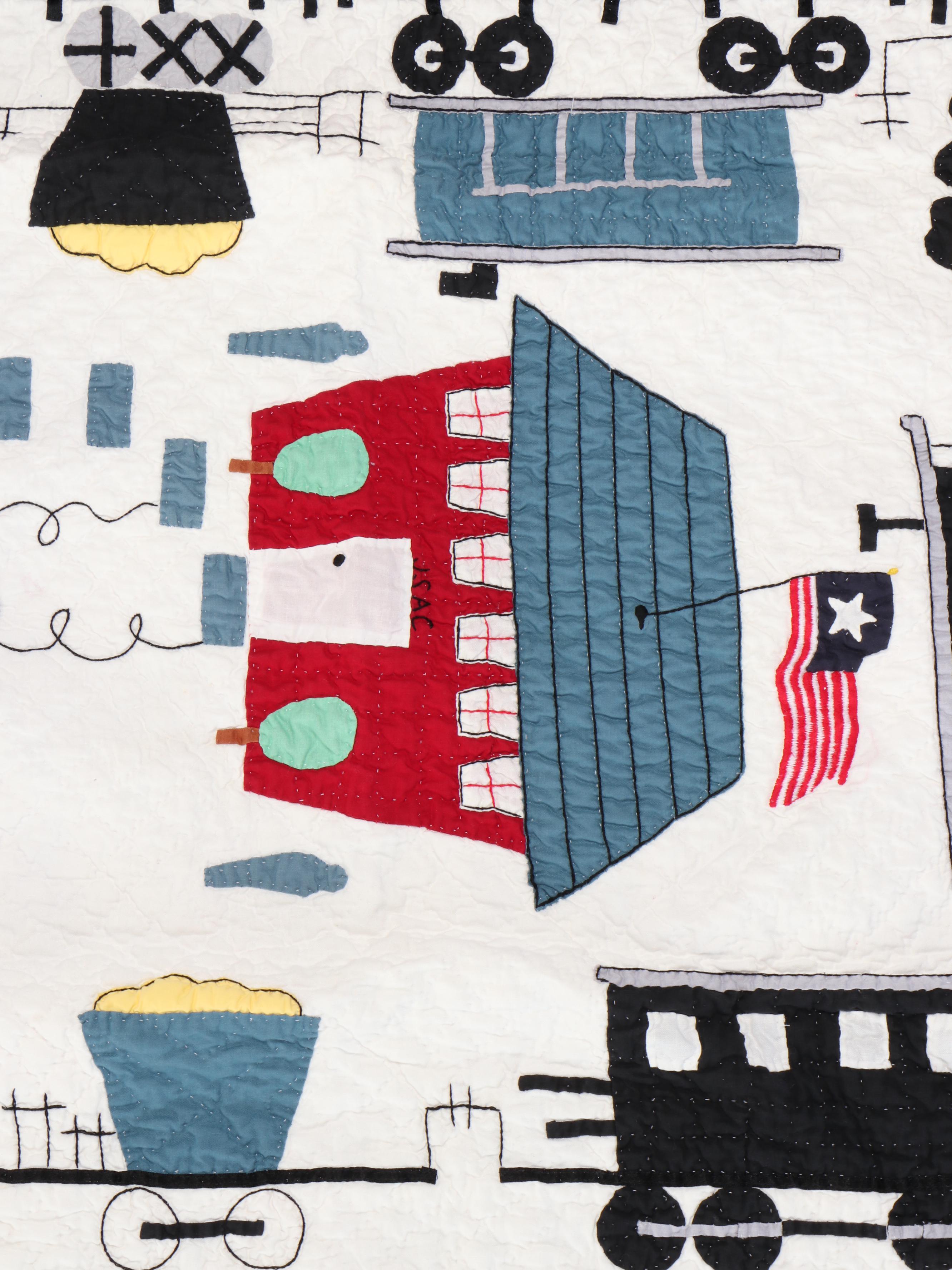 Judi Boisson "Local Loco" Crib Quilt, Pillow with "Pineapple Log Cabin" Pillows