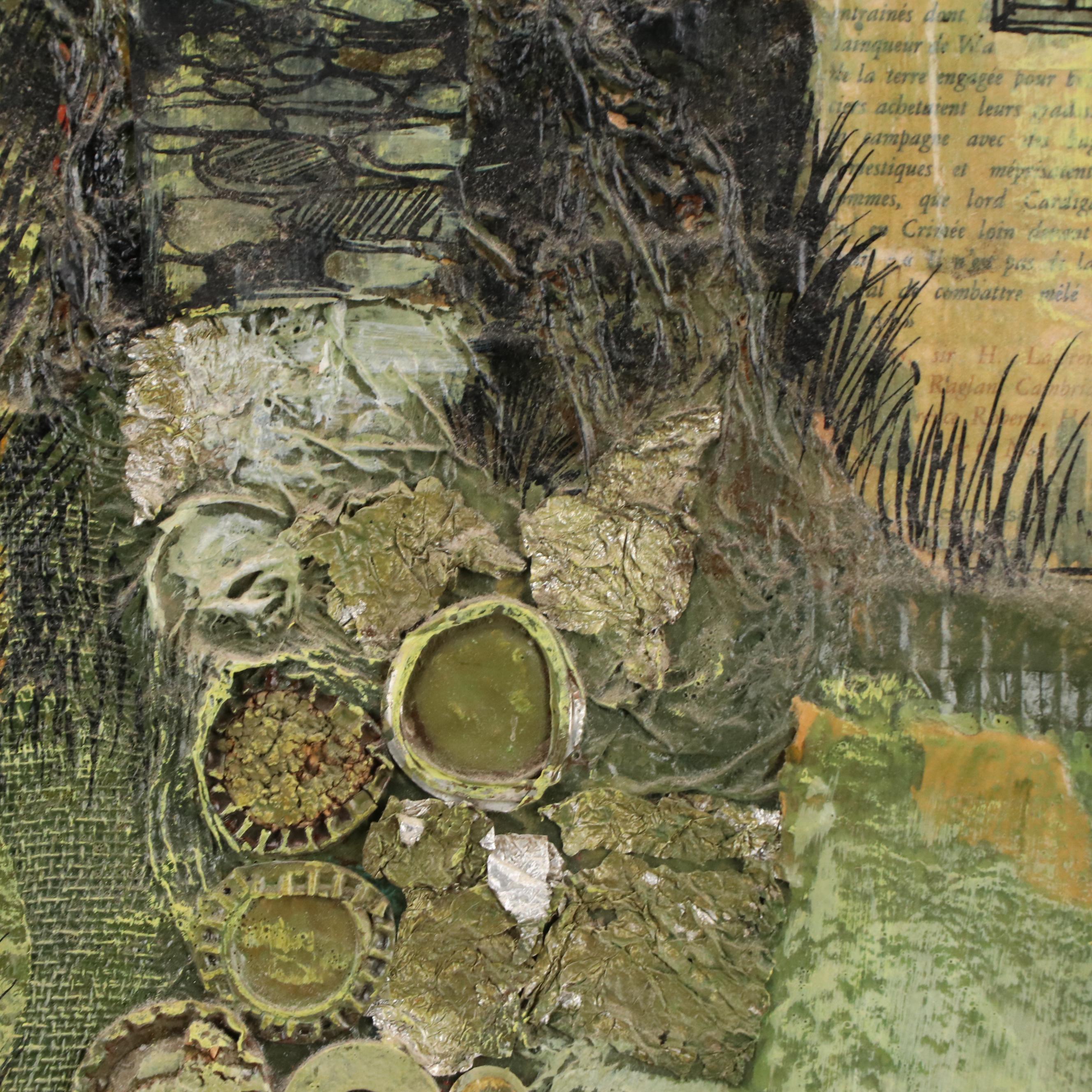 Sheila Bonser Mixed Media Cityscape Painting, Late 20th Century