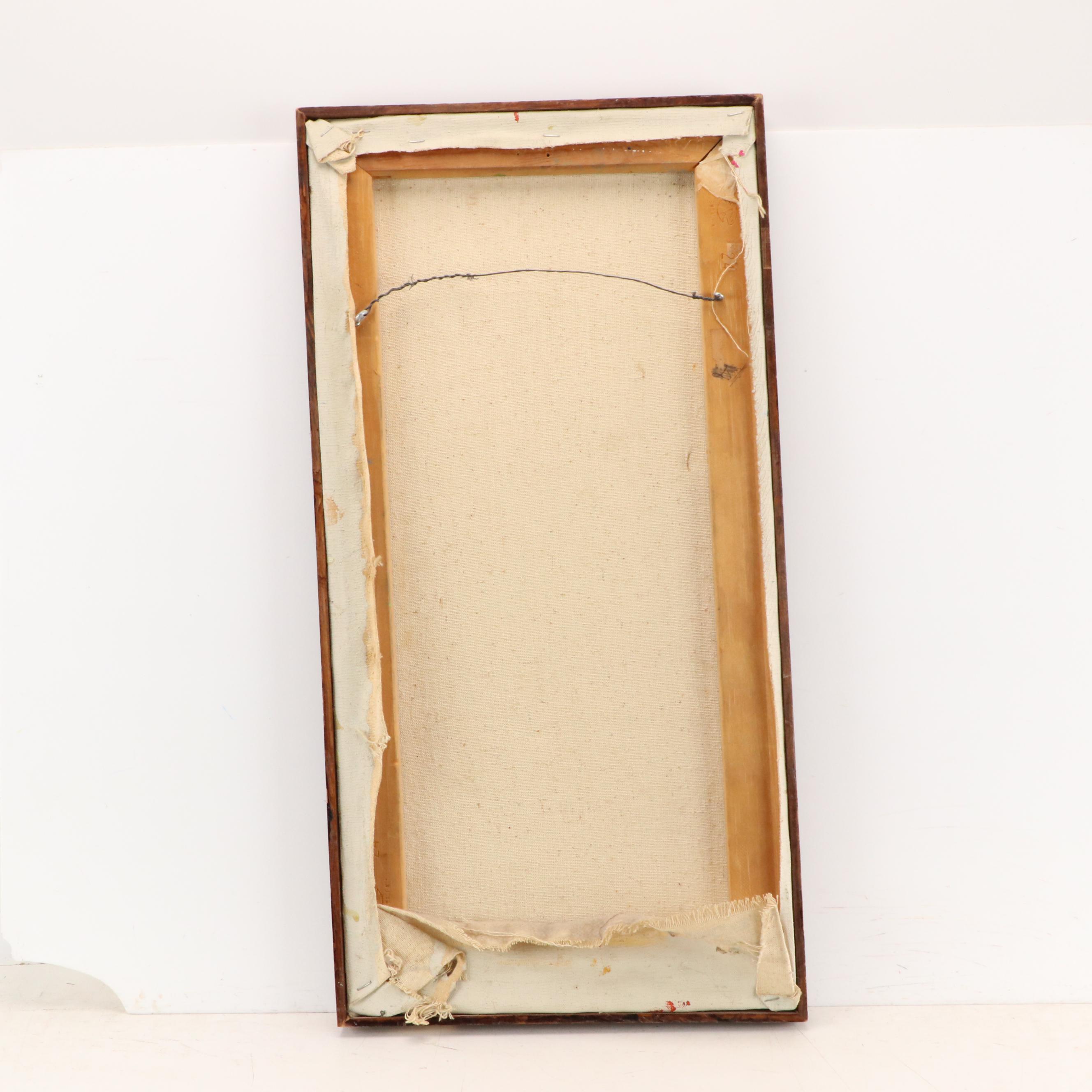 Sheila Bonser Mixed Media Cityscape Painting, Late 20th Century