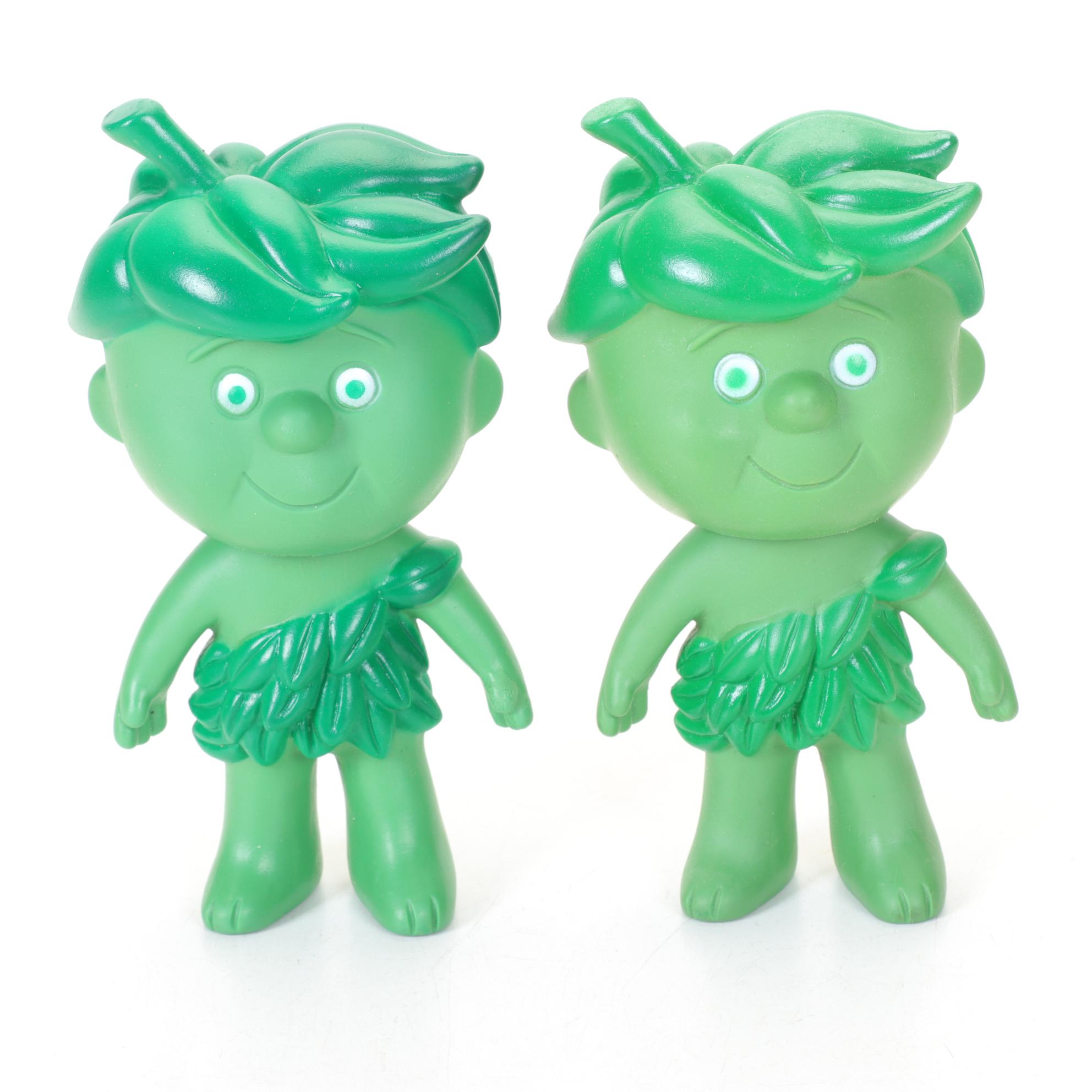 Jolly Green Giant with Sprout Rag Dolls and Vinyl Rubber Sprout Figures, 1970s