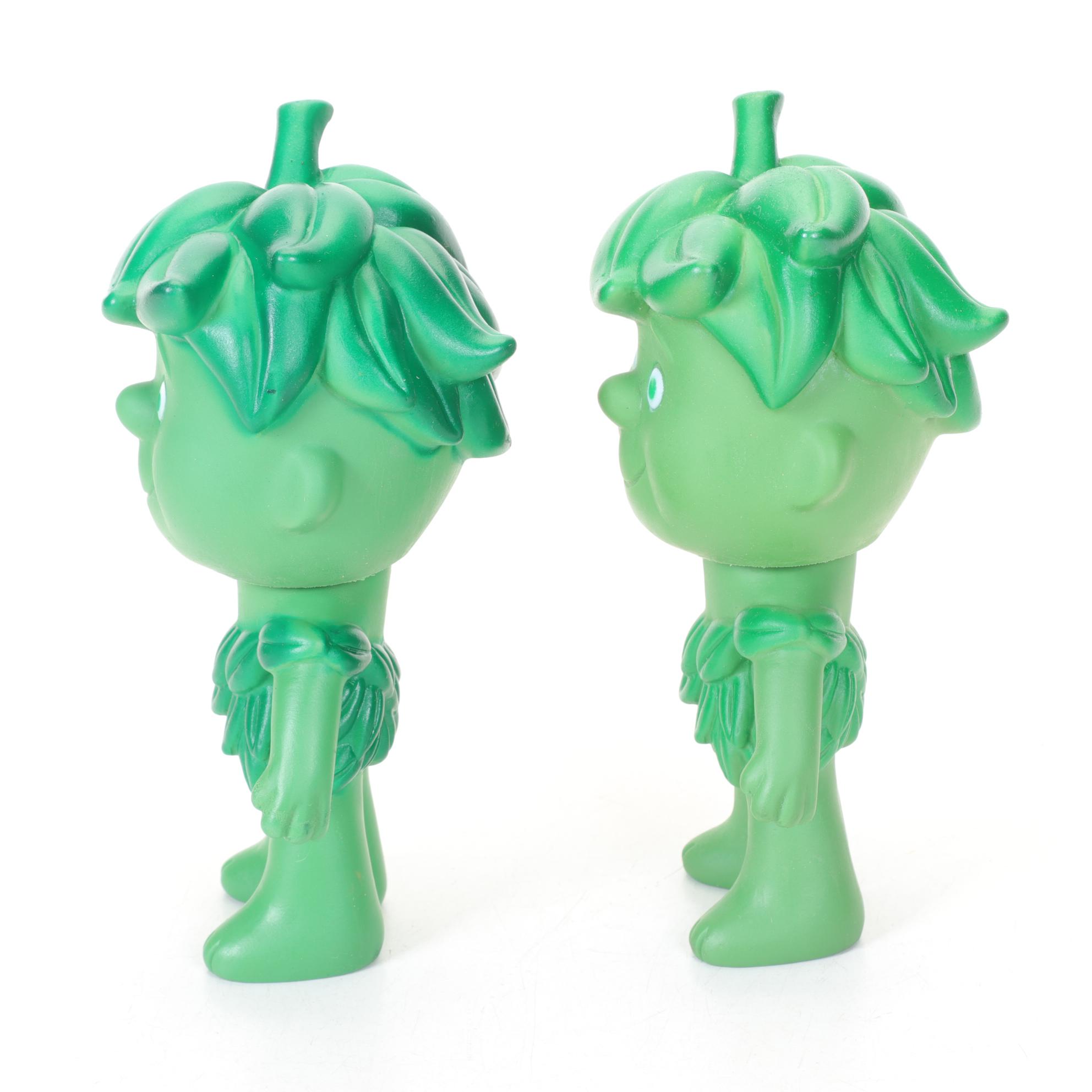 Jolly Green Giant with Sprout Rag Dolls and Vinyl Rubber Sprout Figures, 1970s