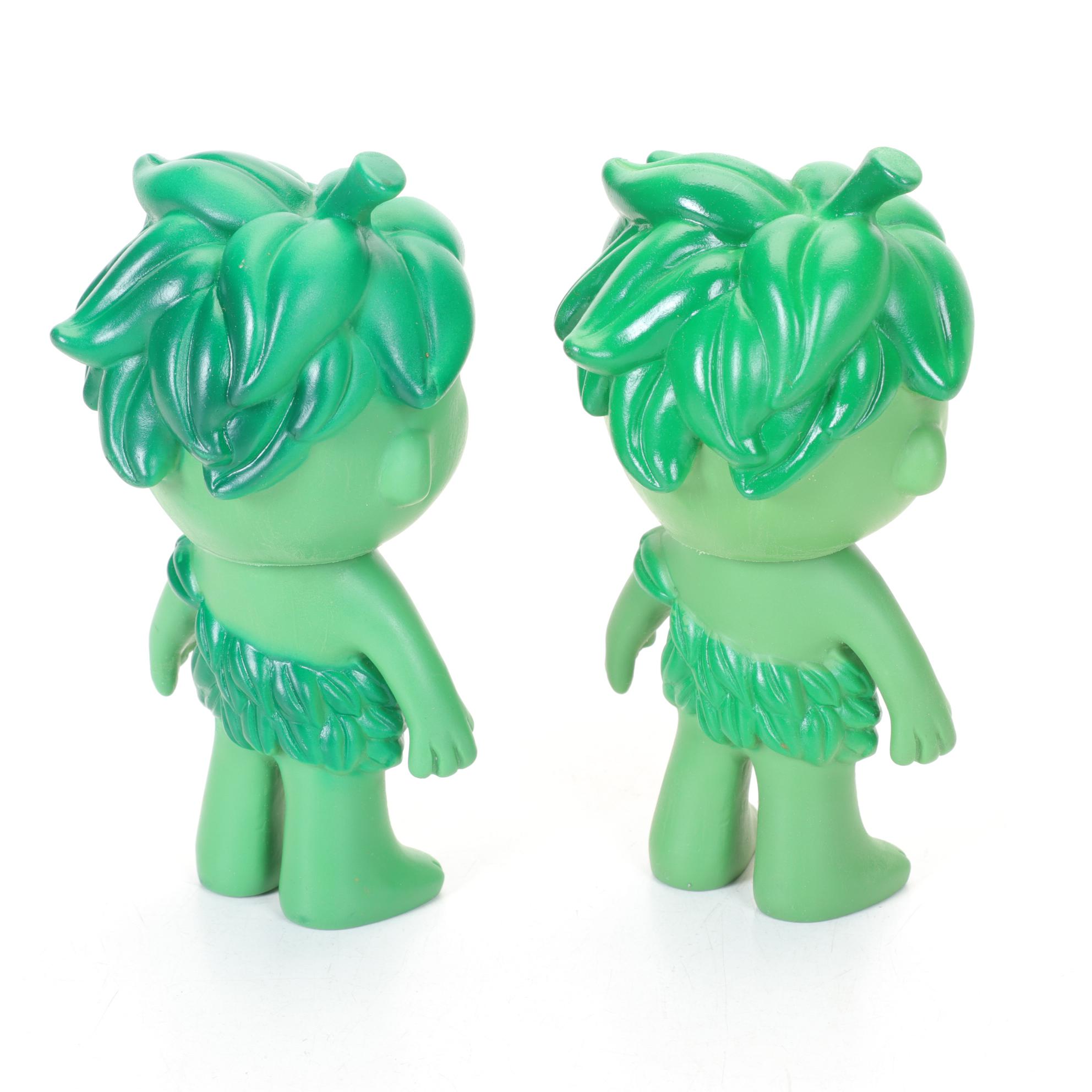 Jolly Green Giant with Sprout Rag Dolls and Vinyl Rubber Sprout Figures, 1970s