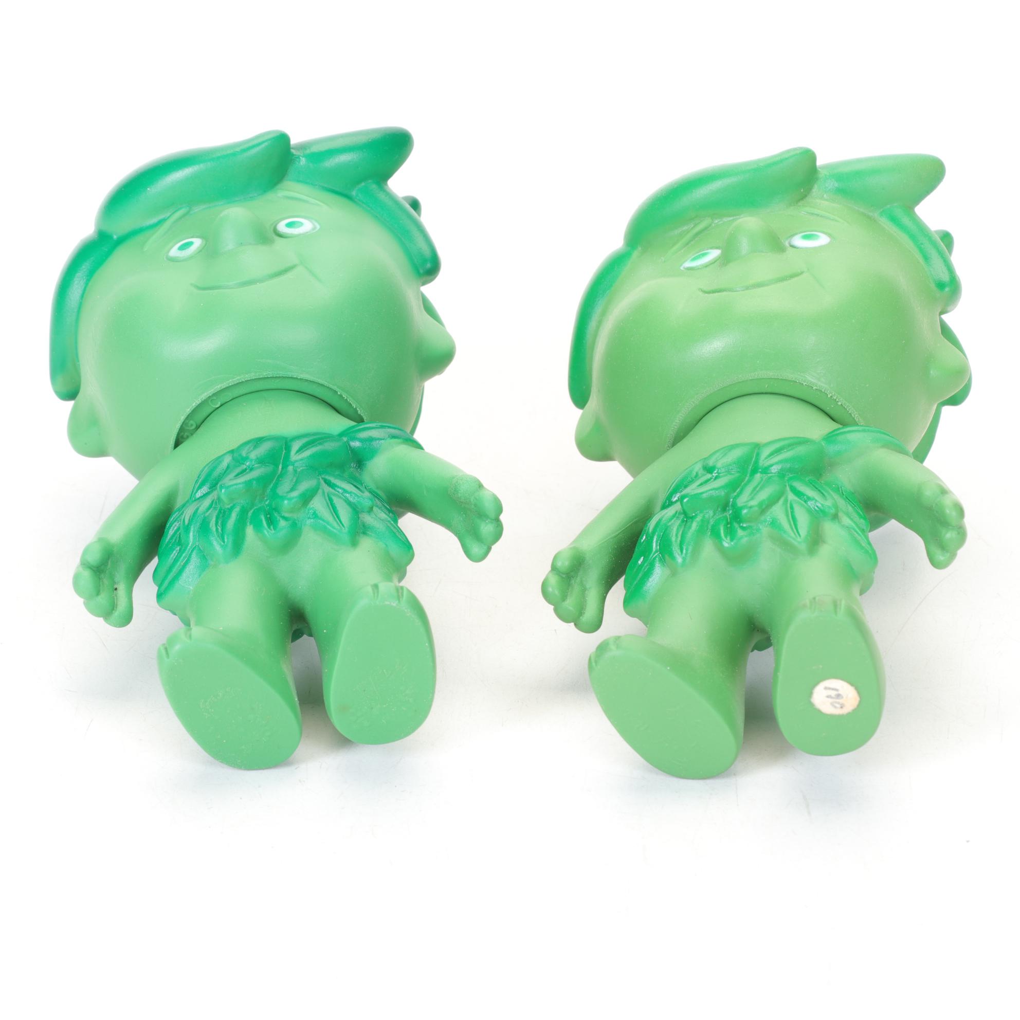 Jolly Green Giant with Sprout Rag Dolls and Vinyl Rubber Sprout Figures, 1970s