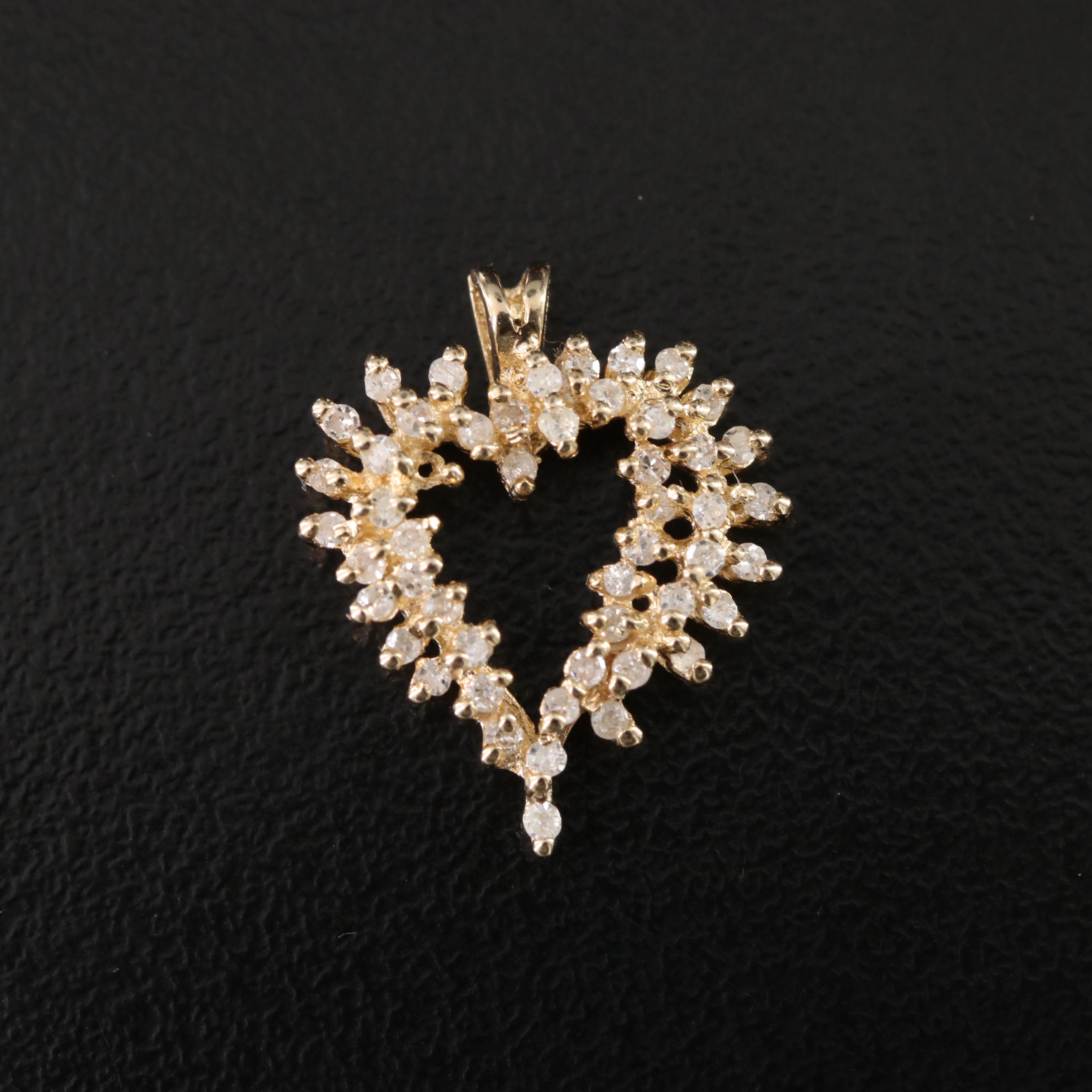 14K Diamond and Ruby Heart Pendant Collection