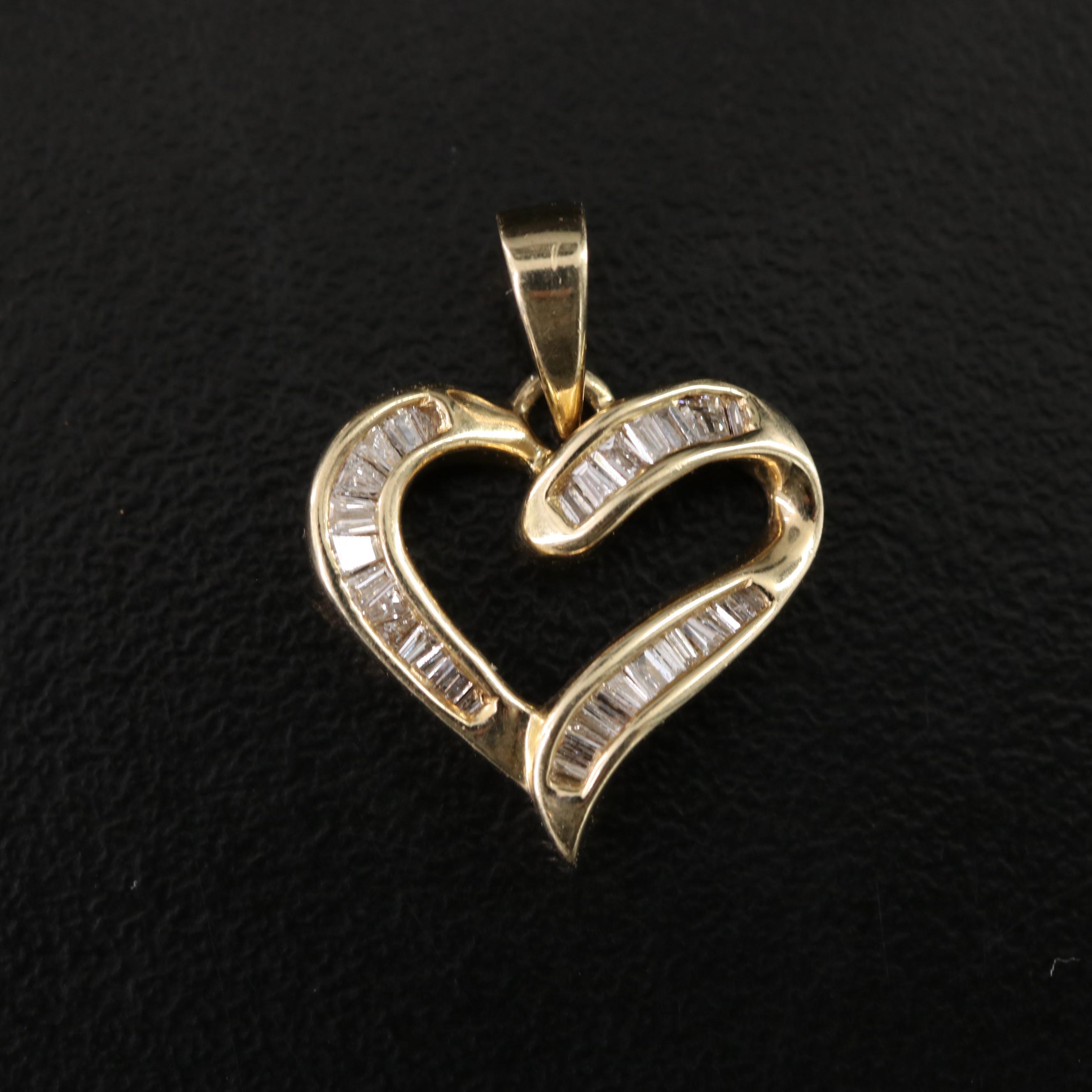 14K Diamond and Ruby Heart Pendant Collection