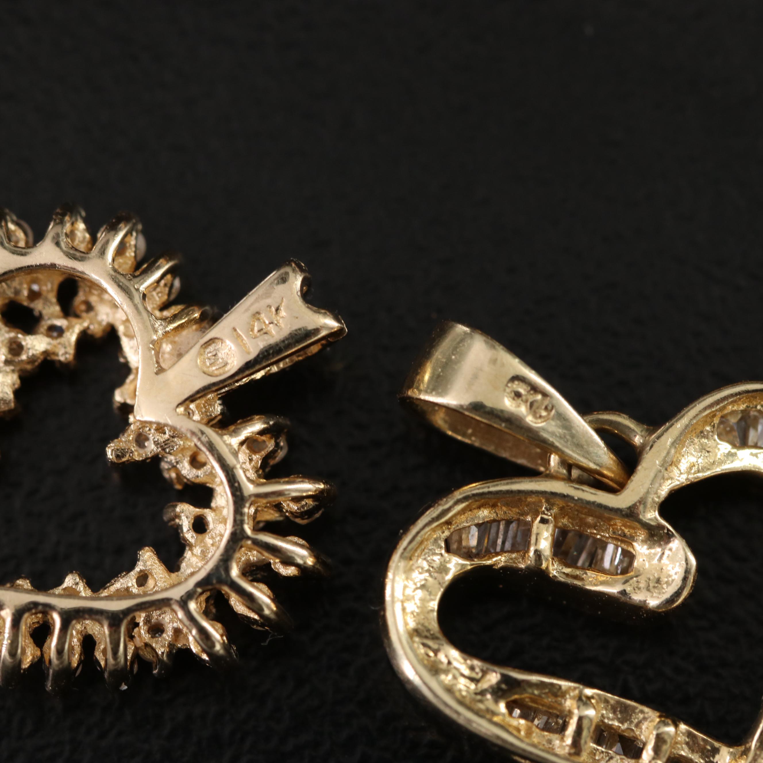 14K Diamond and Ruby Heart Pendant Collection