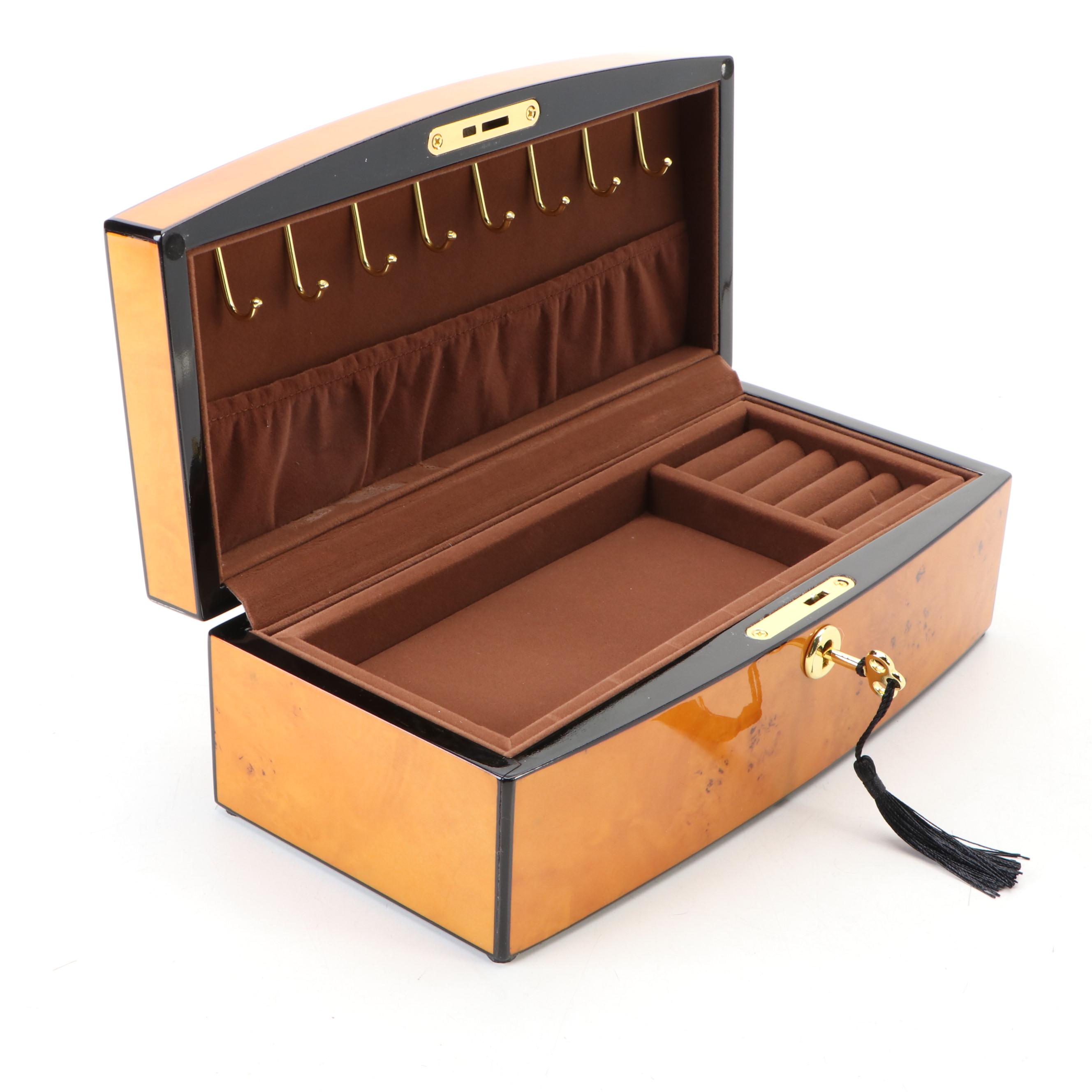 Jere High Gloss Locking Jewelry Box