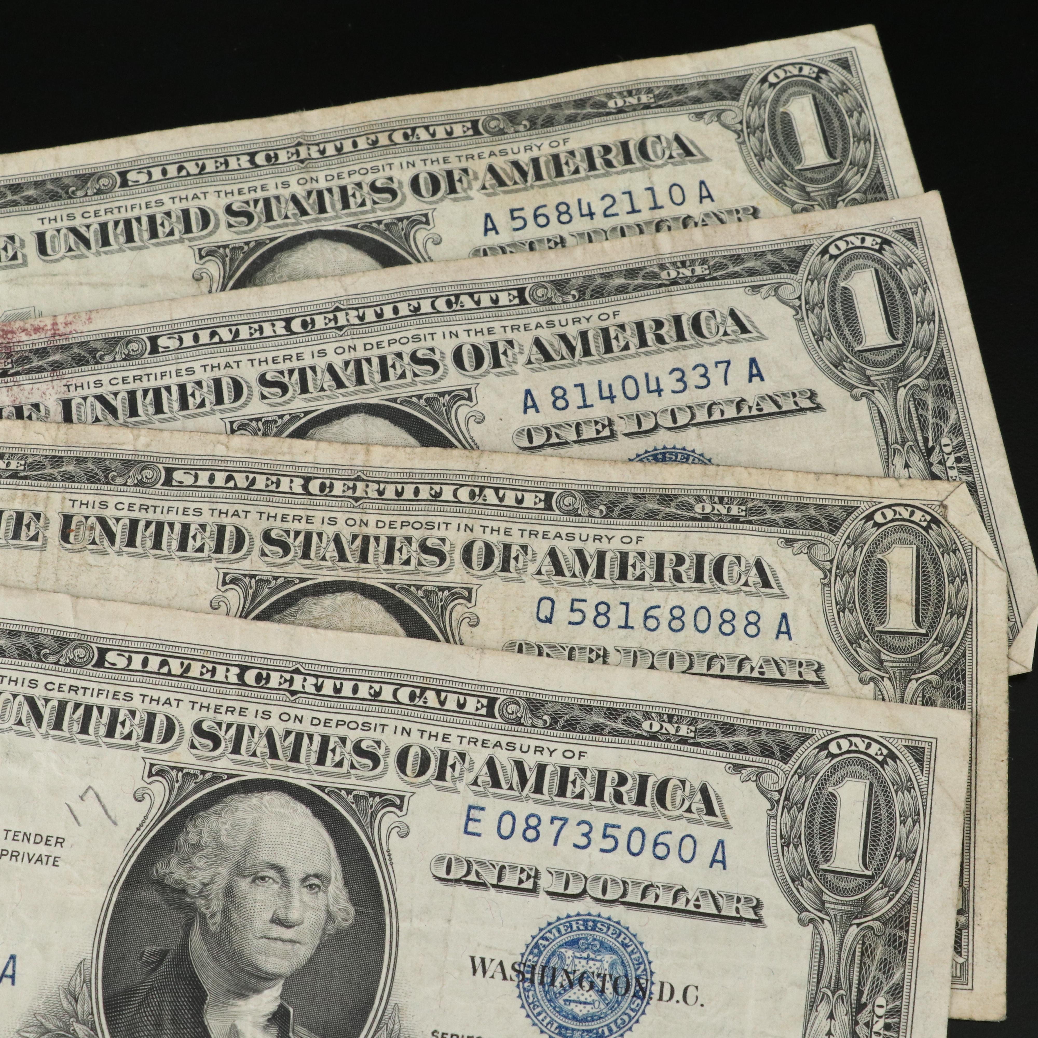 Collection of 41 One Dollar Silver Certificates