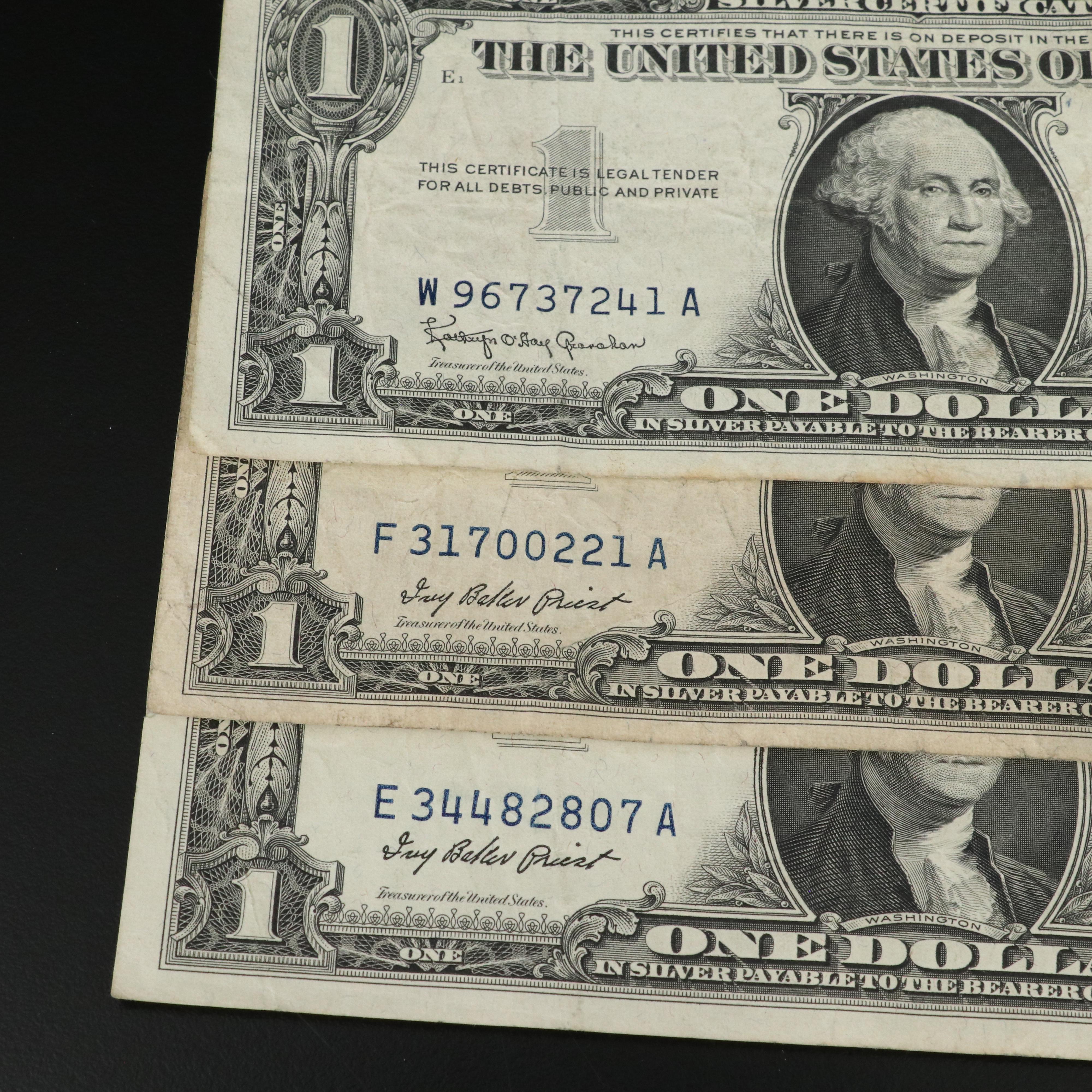 Collection of 41 One Dollar Silver Certificates