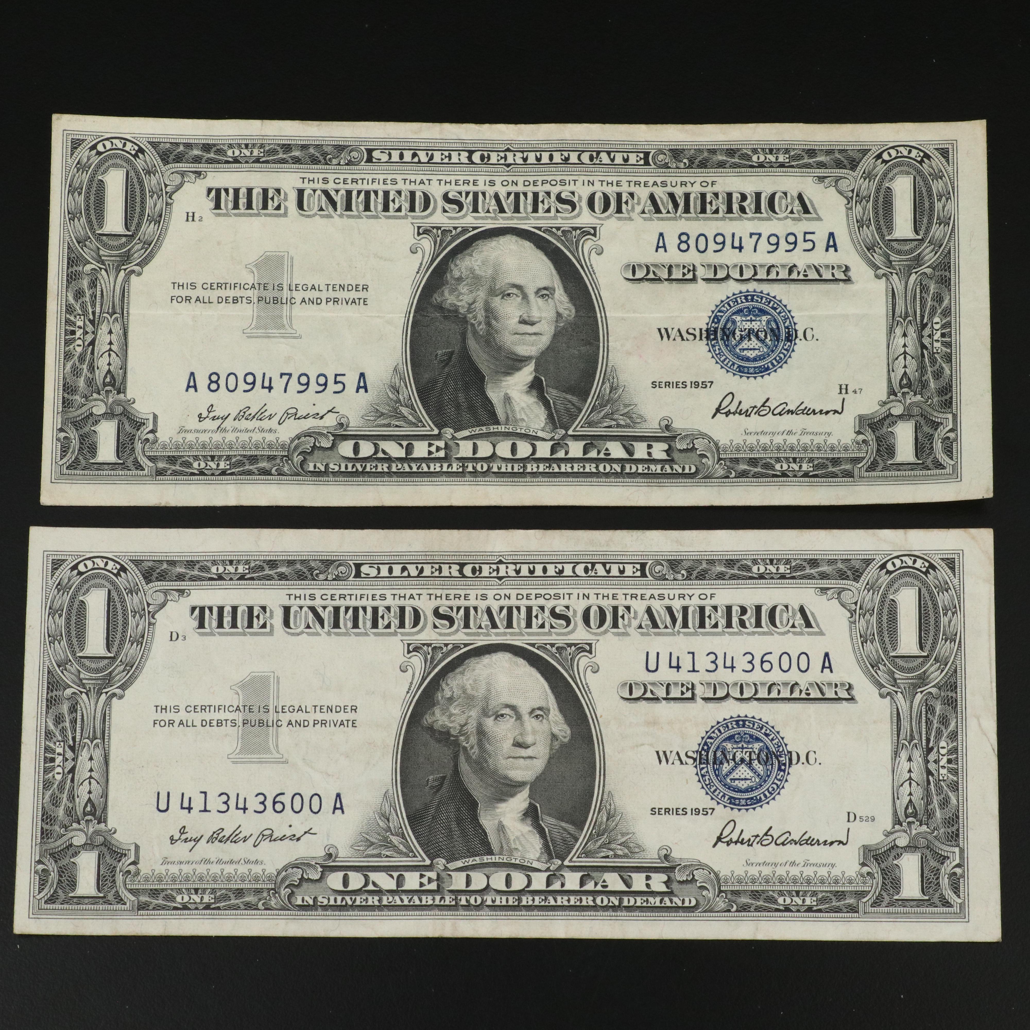 Collection of 41 One Dollar Silver Certificates