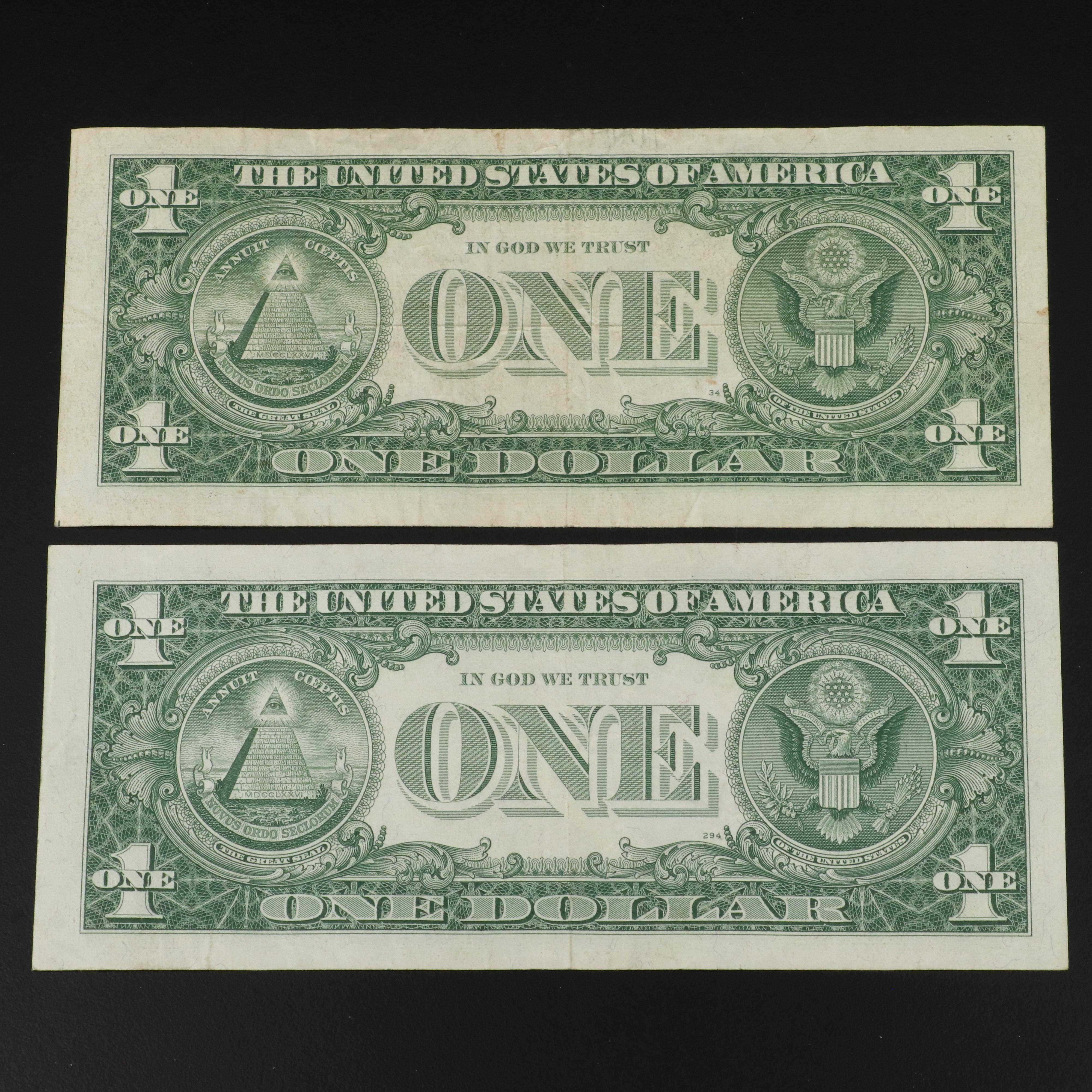 Collection of 41 One Dollar Silver Certificates