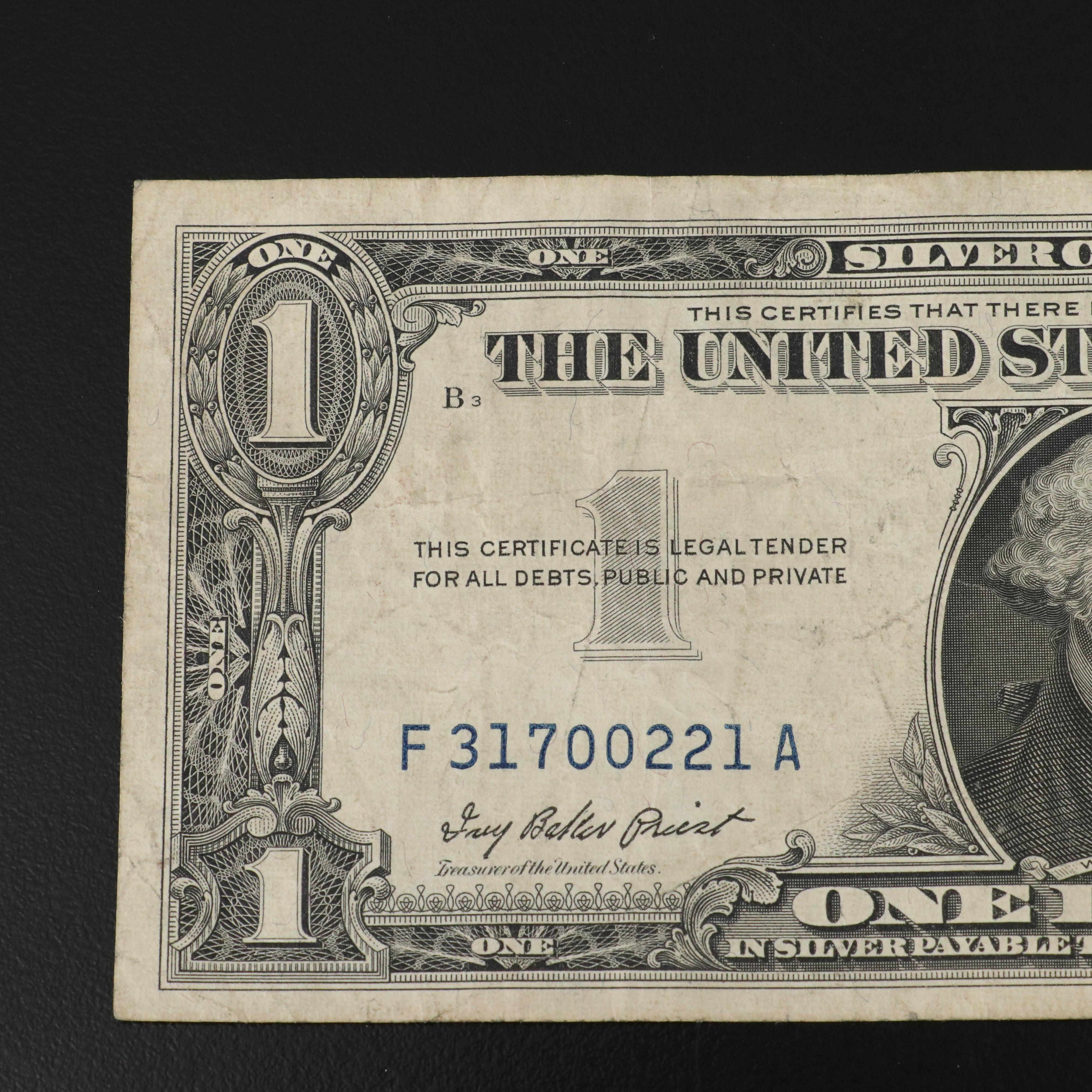 Collection of 41 One Dollar Silver Certificates