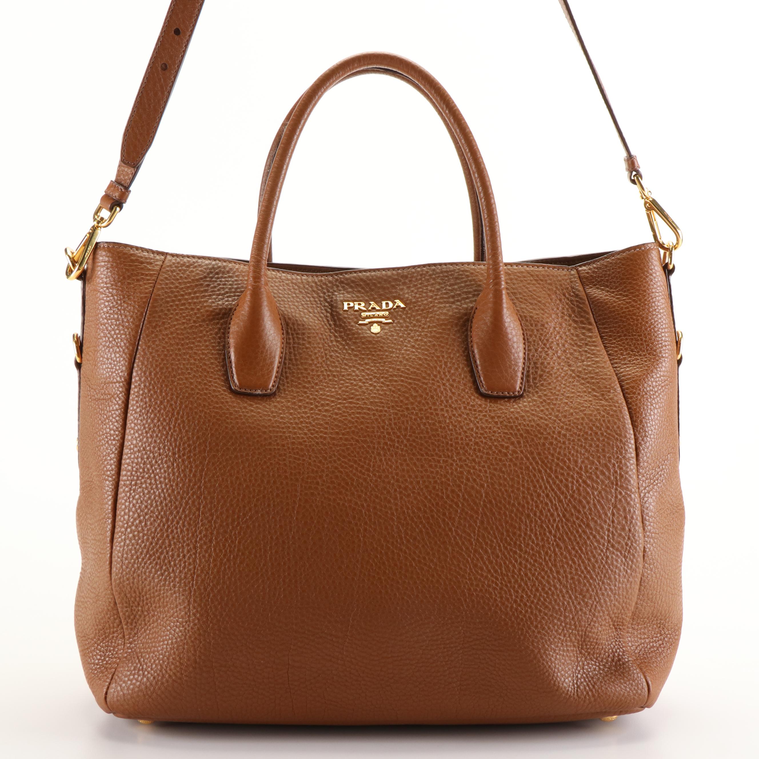Prada Vitello Daino Leather Tote Shoulder Bag