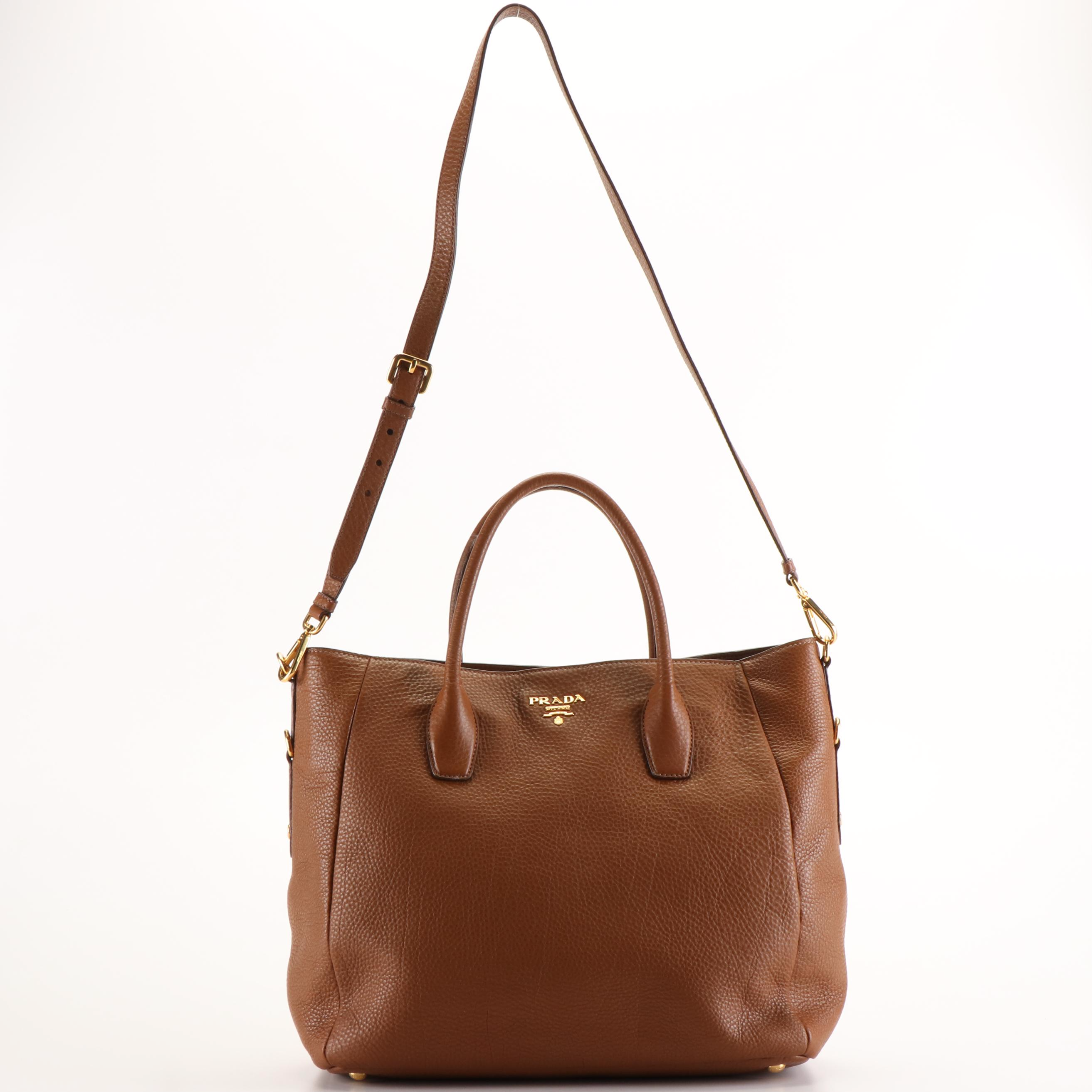 Prada Vitello Daino Leather Tote Shoulder Bag