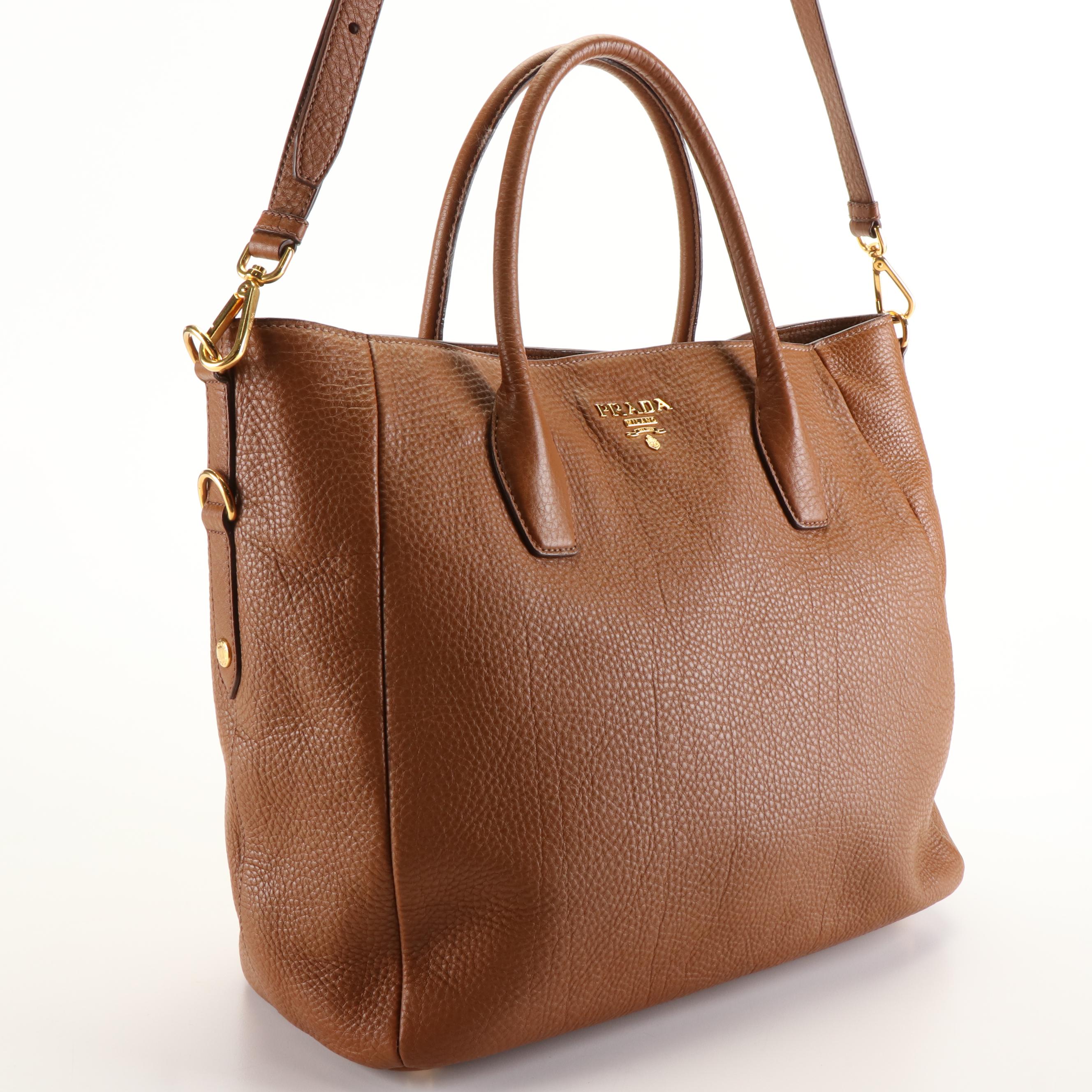 Prada Vitello Daino Leather Tote Shoulder Bag