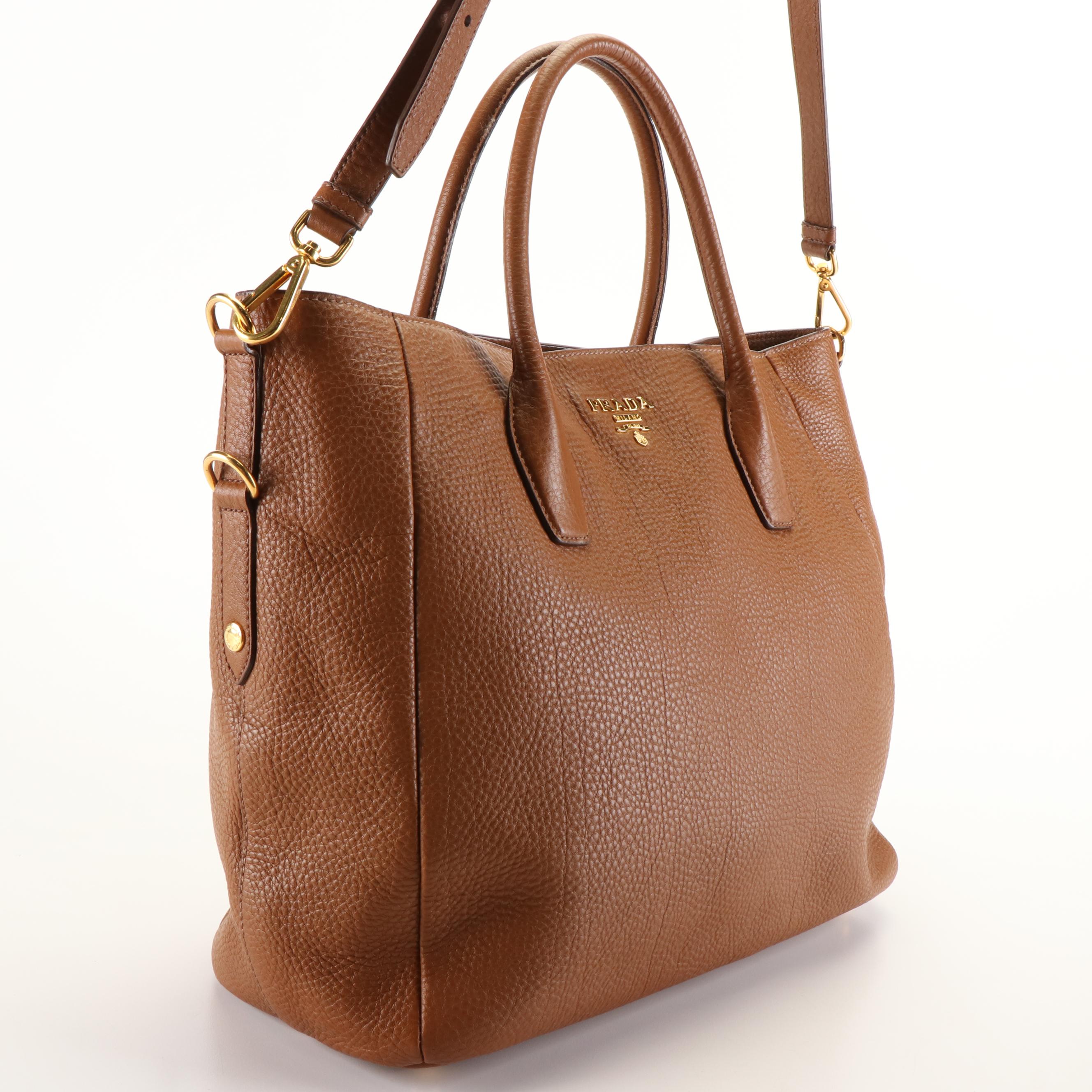 Prada Vitello Daino Leather Tote Shoulder Bag